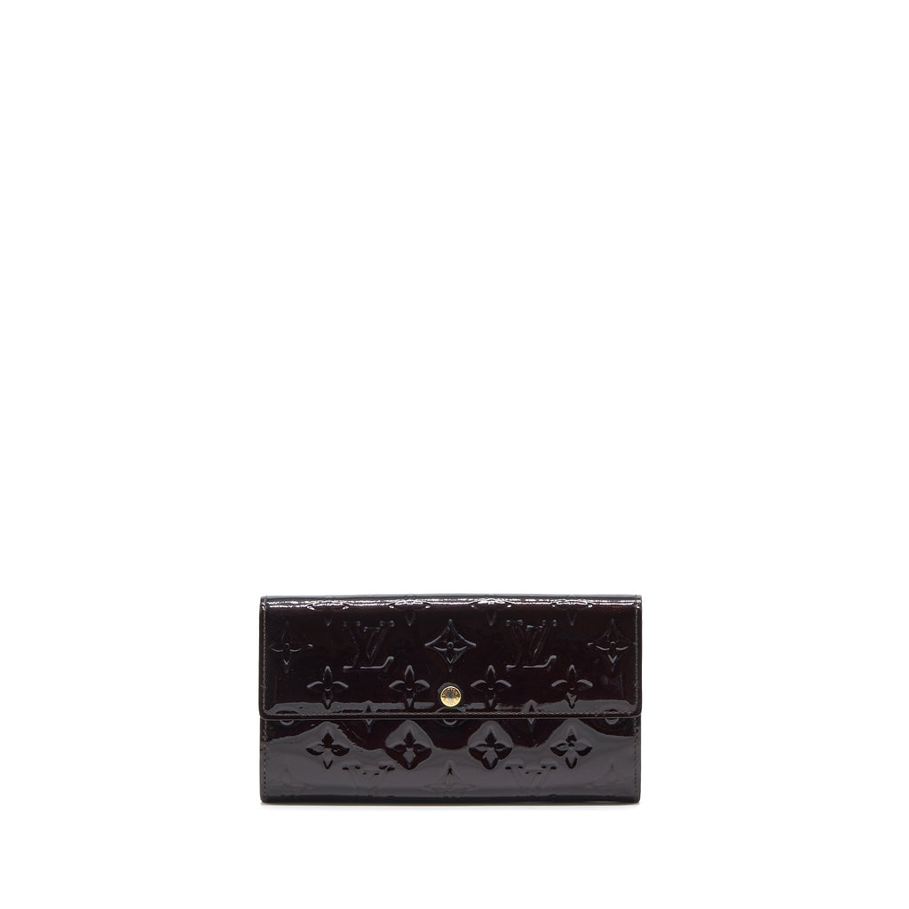 LOUIS VUITTON SARAH LONG WALLET VERNIS AMARANTE GHW