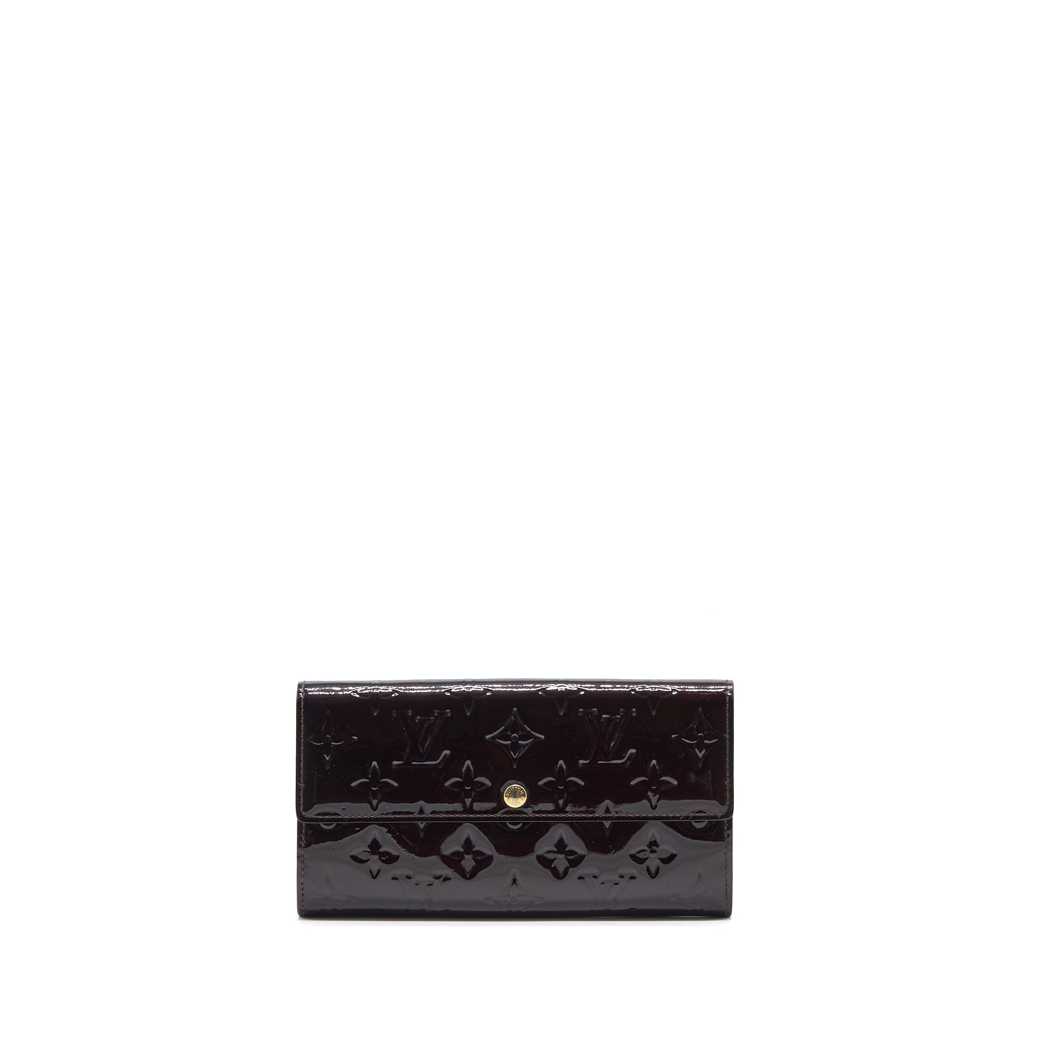LOUIS VUITTON SARAH LONG WALLET VERNIS AMARANTE GHW