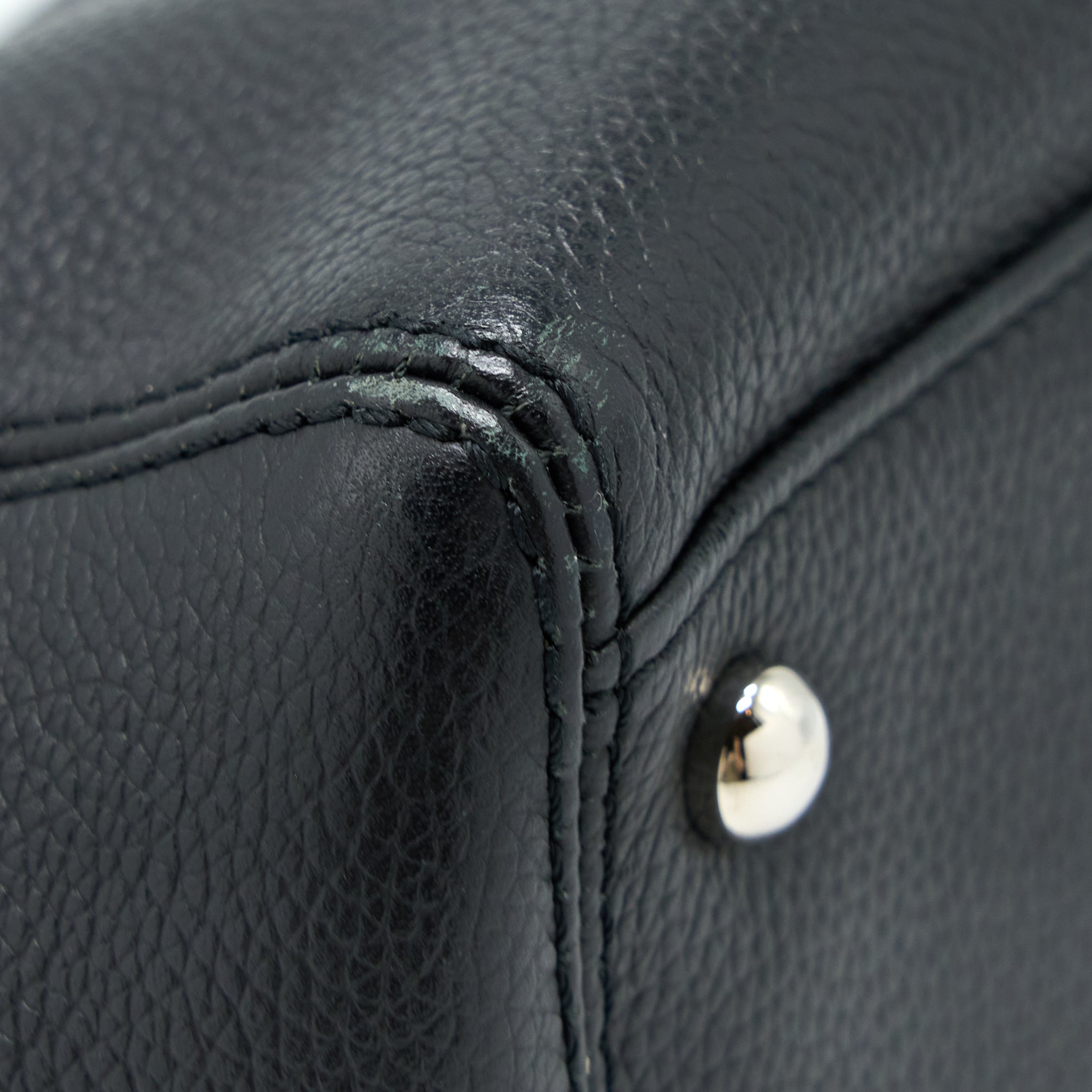 CHANEL CERF TOTE BAG GRAINED CALFSKIN BLACK SHW