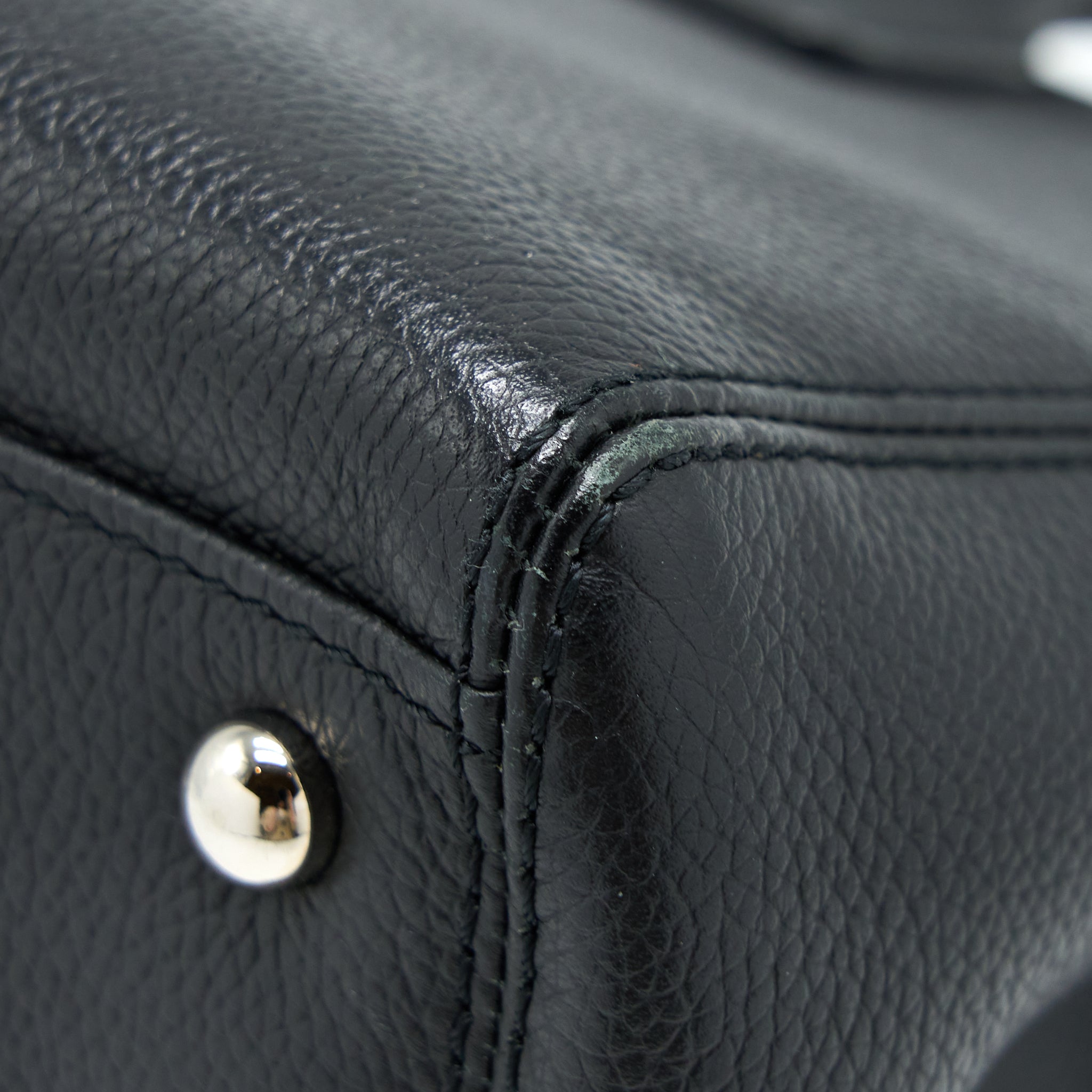 CHANEL CERF TOTE BAG GRAINED CALFSKIN BLACK SHW