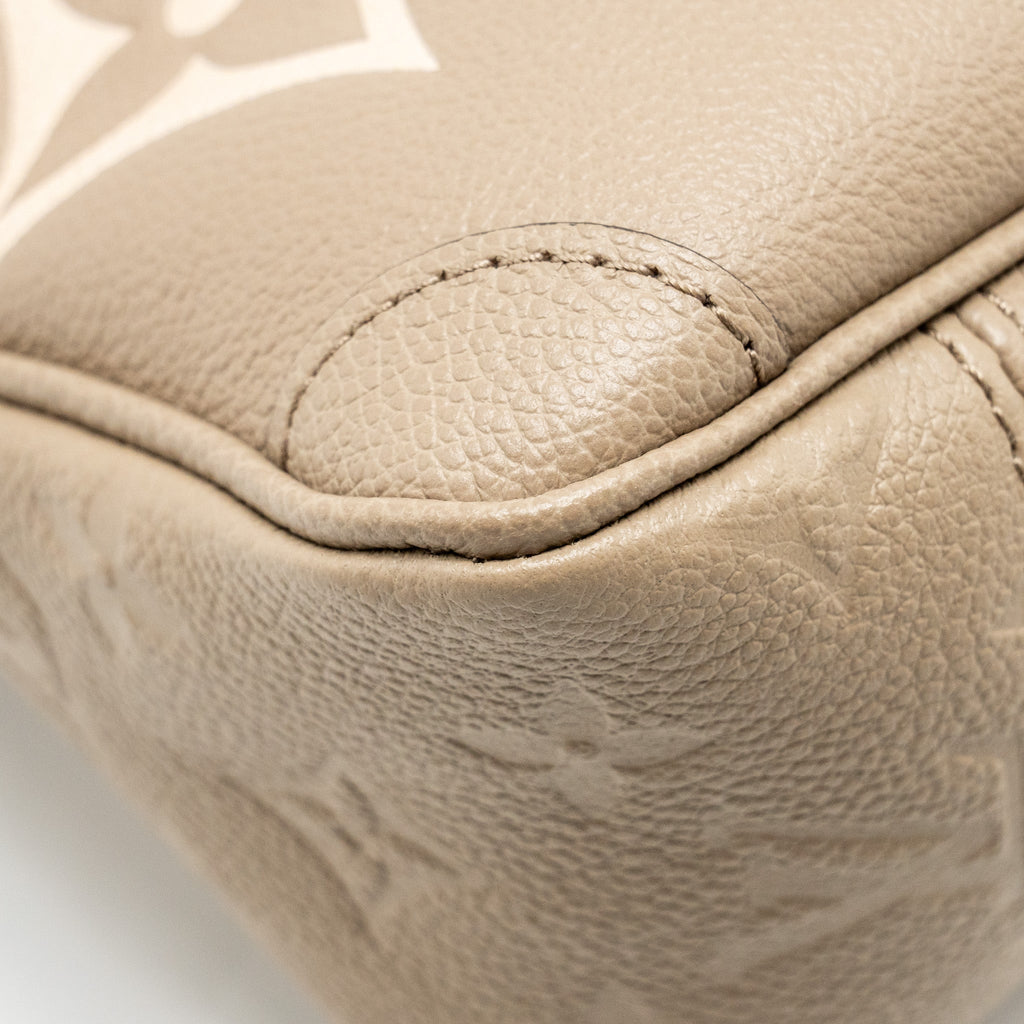 LOUIS VUITTON TRIANON TOTE BAG PM MONOGRAM EMPREINTE TOURTERELLE/CRÈME BEIGE GHW