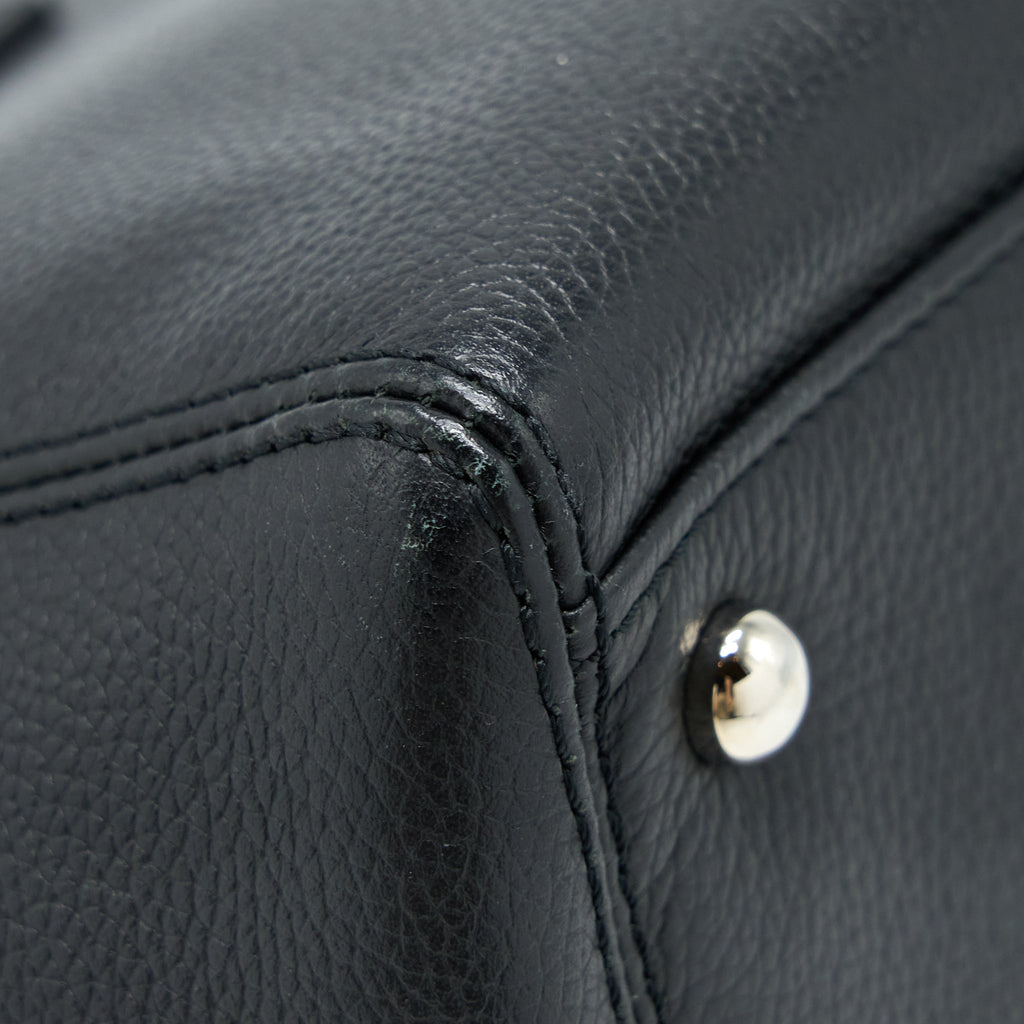 CHANEL CERF TOTE BAG GRAINED CALFSKIN BLACK SHW