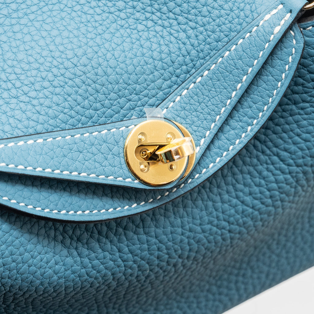 HERMES MINI LINDY CLEMENCE BLUE JEANS GHW