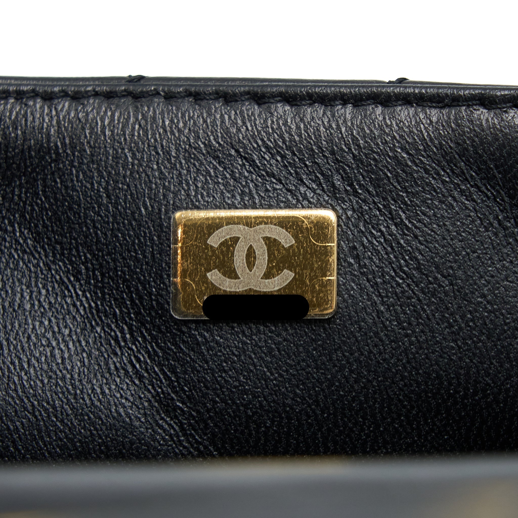 CHANEL MINI 2.55 REISSUE FLAP BAG AGED CALFSKIN BLACK BRUSHED GHW (MICROCHIP)