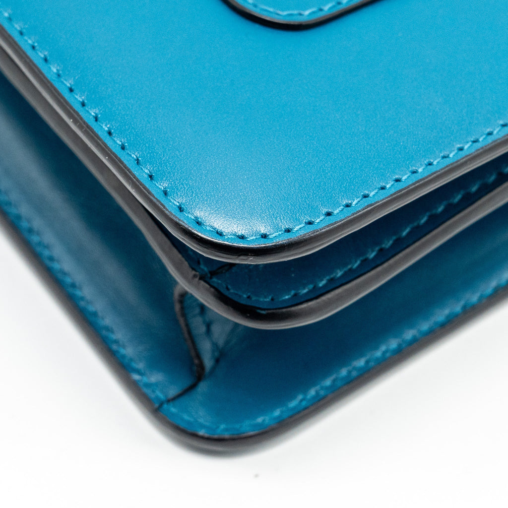 BVLGARI SERPENTI FOREVER FLAP BAG CALFSKIN BLUE GHW