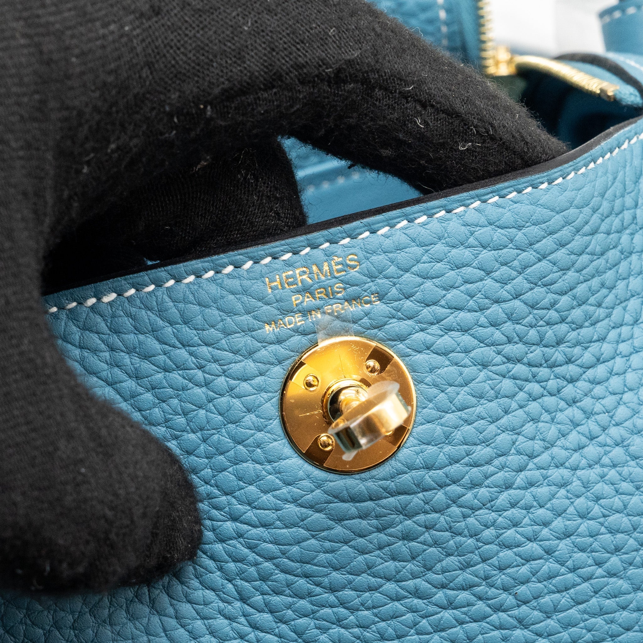 HERMES MINI LINDY CLEMENCE BLUE JEANS GHW