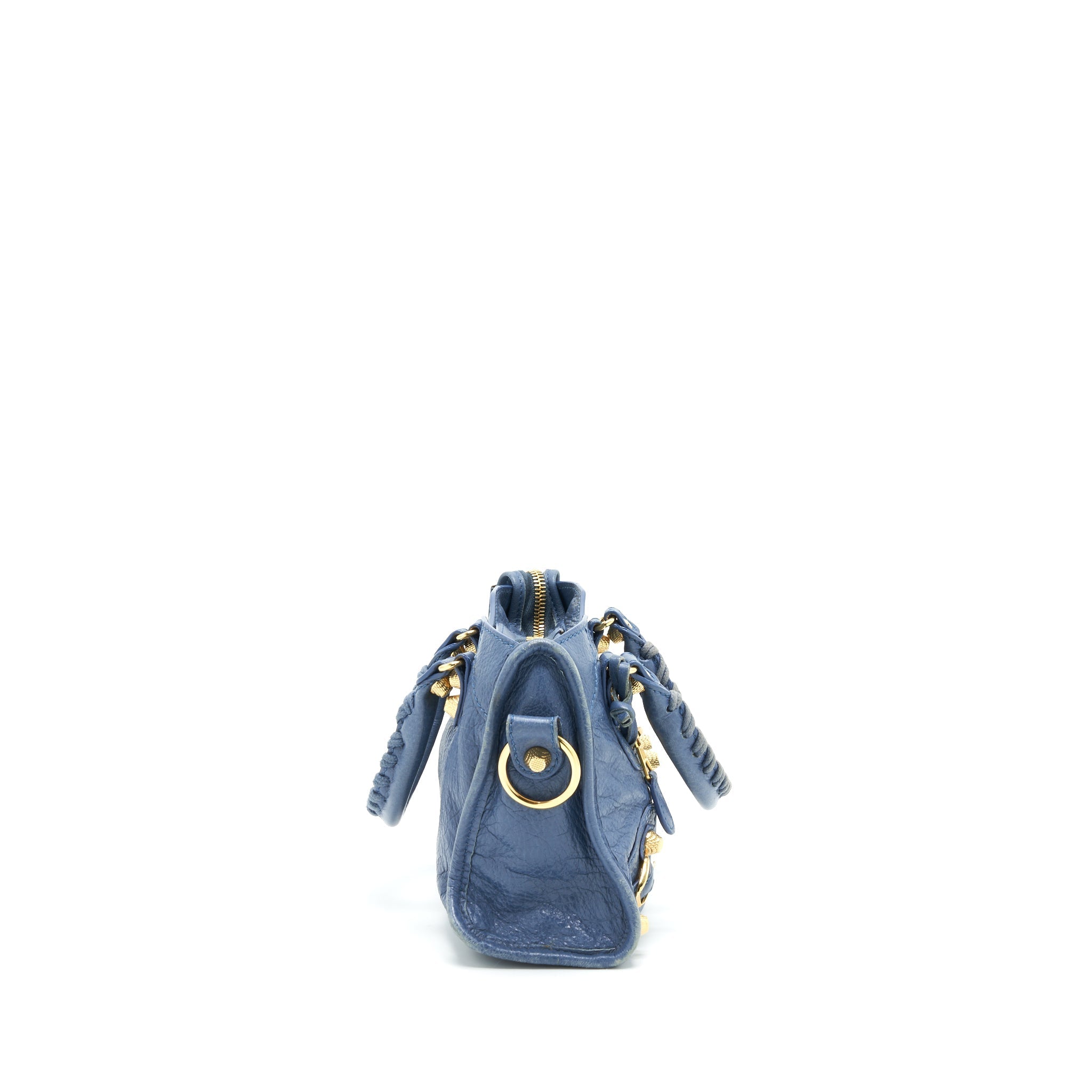BALENCIAGA MINI CITY CROSSBODY BAG BLUE GHW
