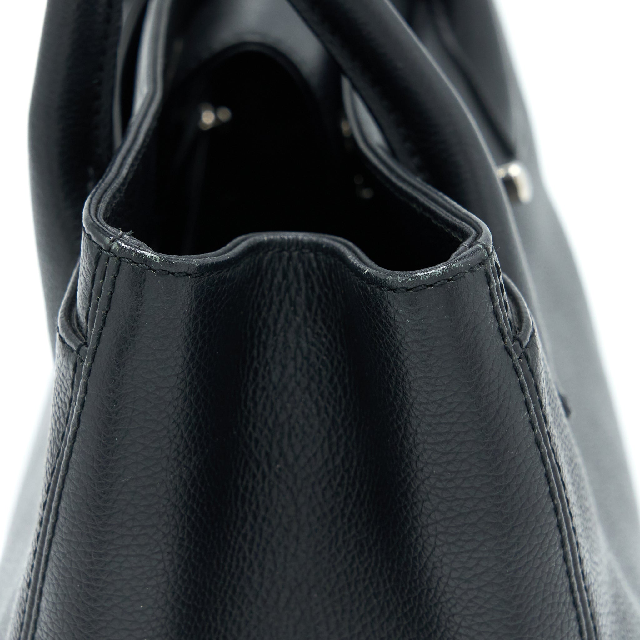 CHANEL CERF TOTE BAG GRAINED CALFSKIN BLACK SHW