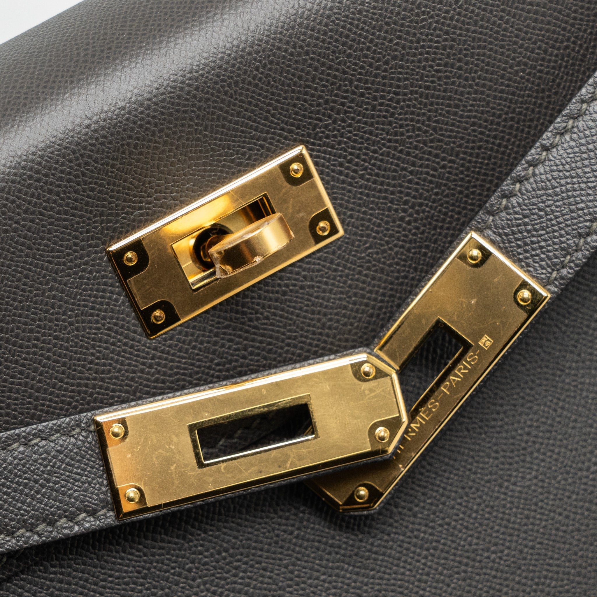 HERMES KELLY 28 MADAME LEATHER GRAPHITE GHW