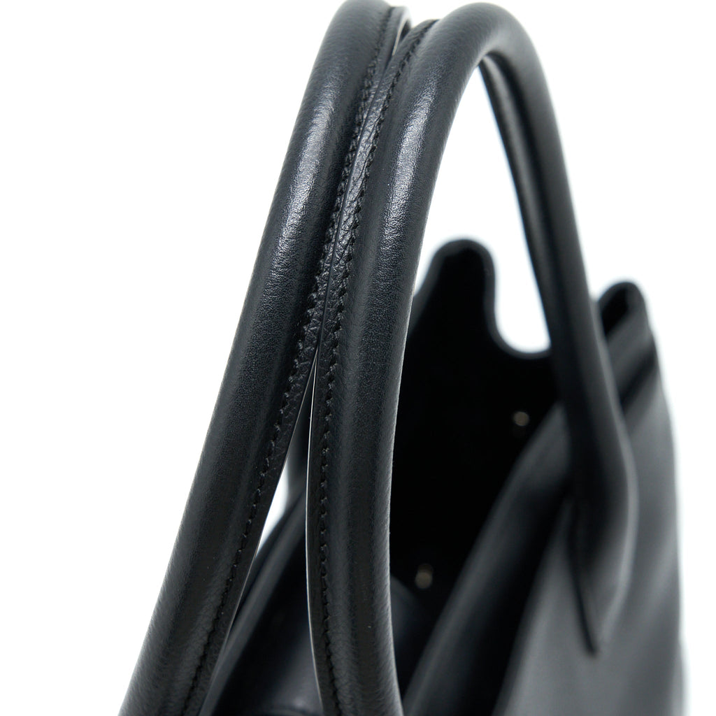 CHANEL CERF TOTE BAG GRAINED CALFSKIN BLACK SHW
