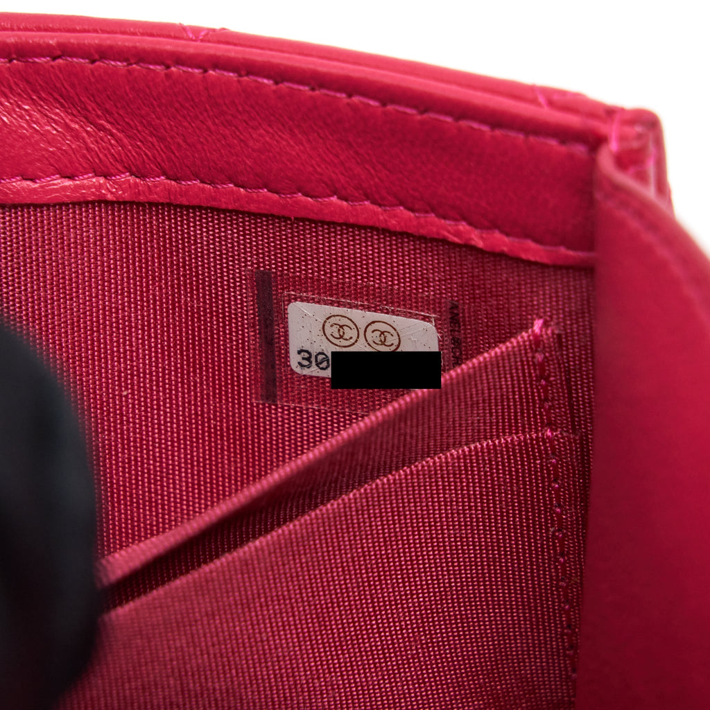 CHANEL MINI TRENDY CC WALLET ON CHAIN LAMBSKIN PINK LGHW