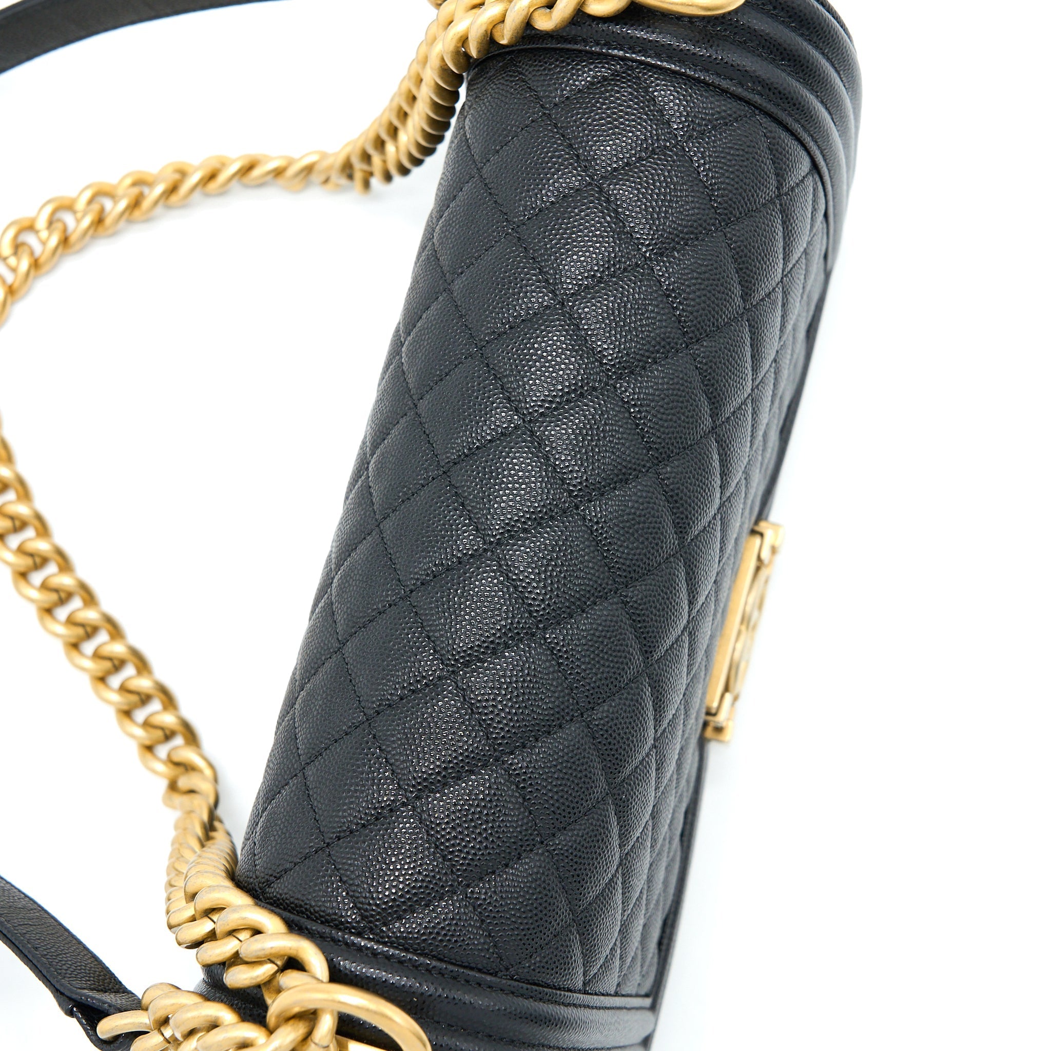 CHANEL MEDIUM BOY BAG CAVIAR BLACK GHW