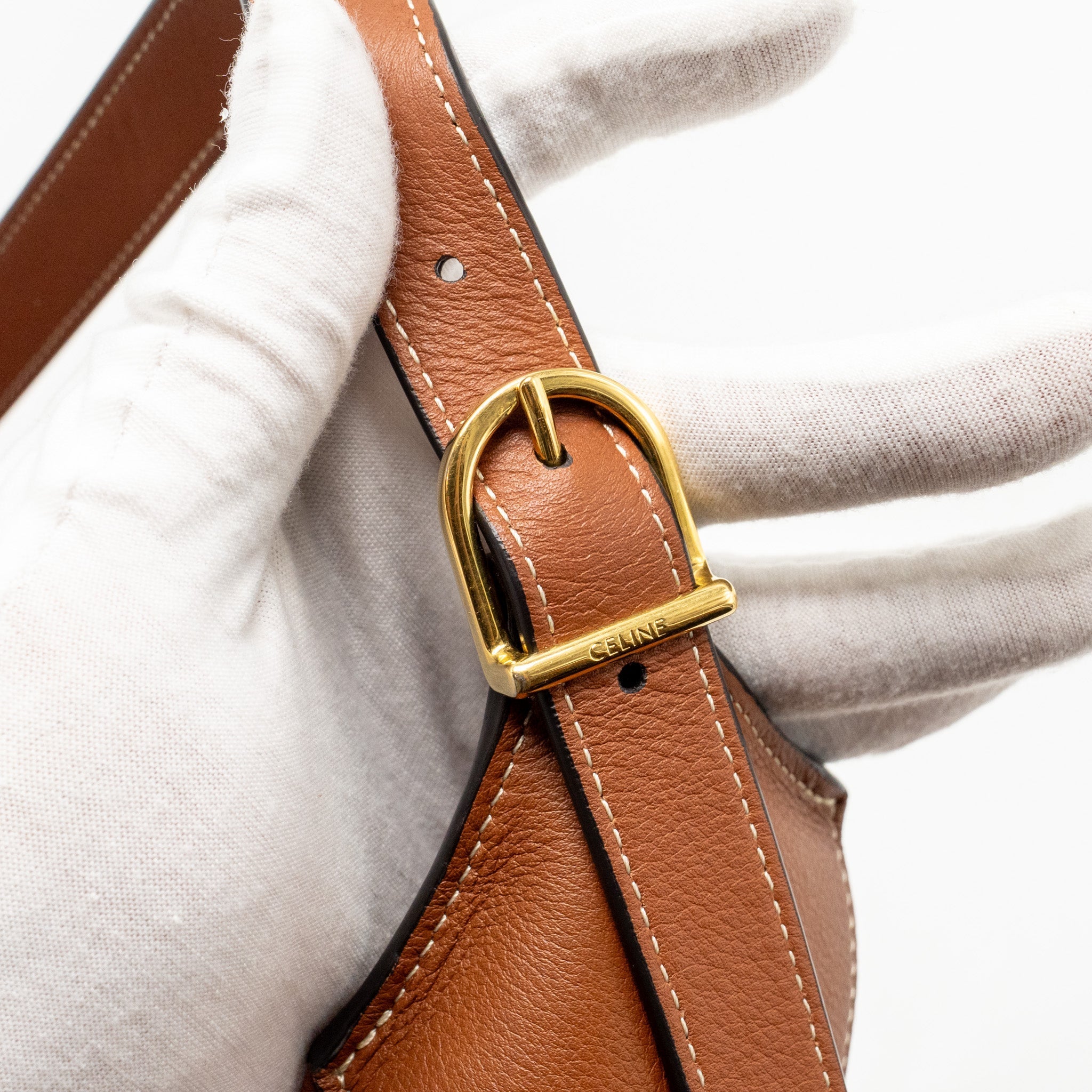 CELINE MEDIUM ROMY SUPPLE CALFSKIN TAN GHW