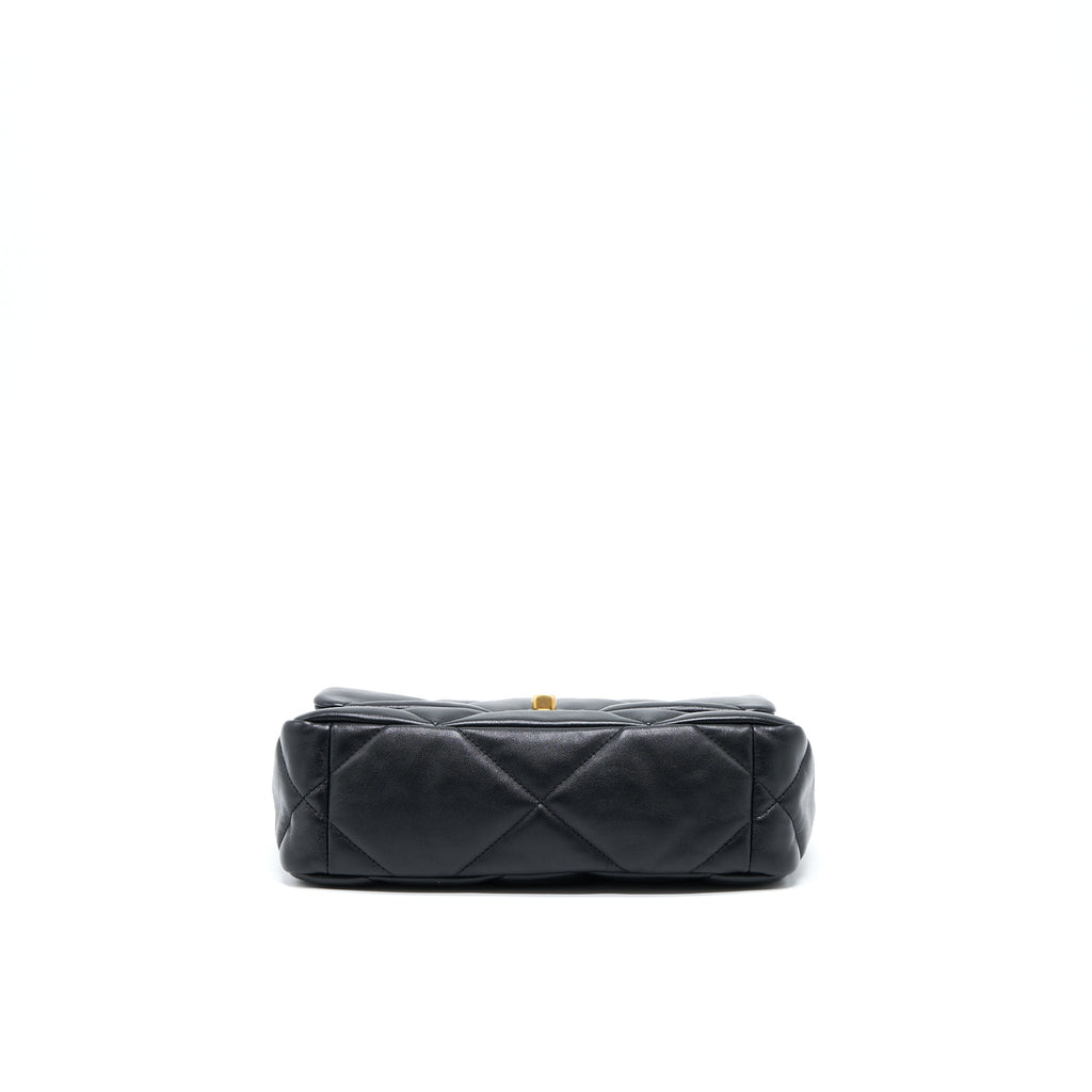 CHANEL SMALL 19 BAG LAMBSKIN BLACK MULTICOLOUR HARDWARE (MICROCHIP)