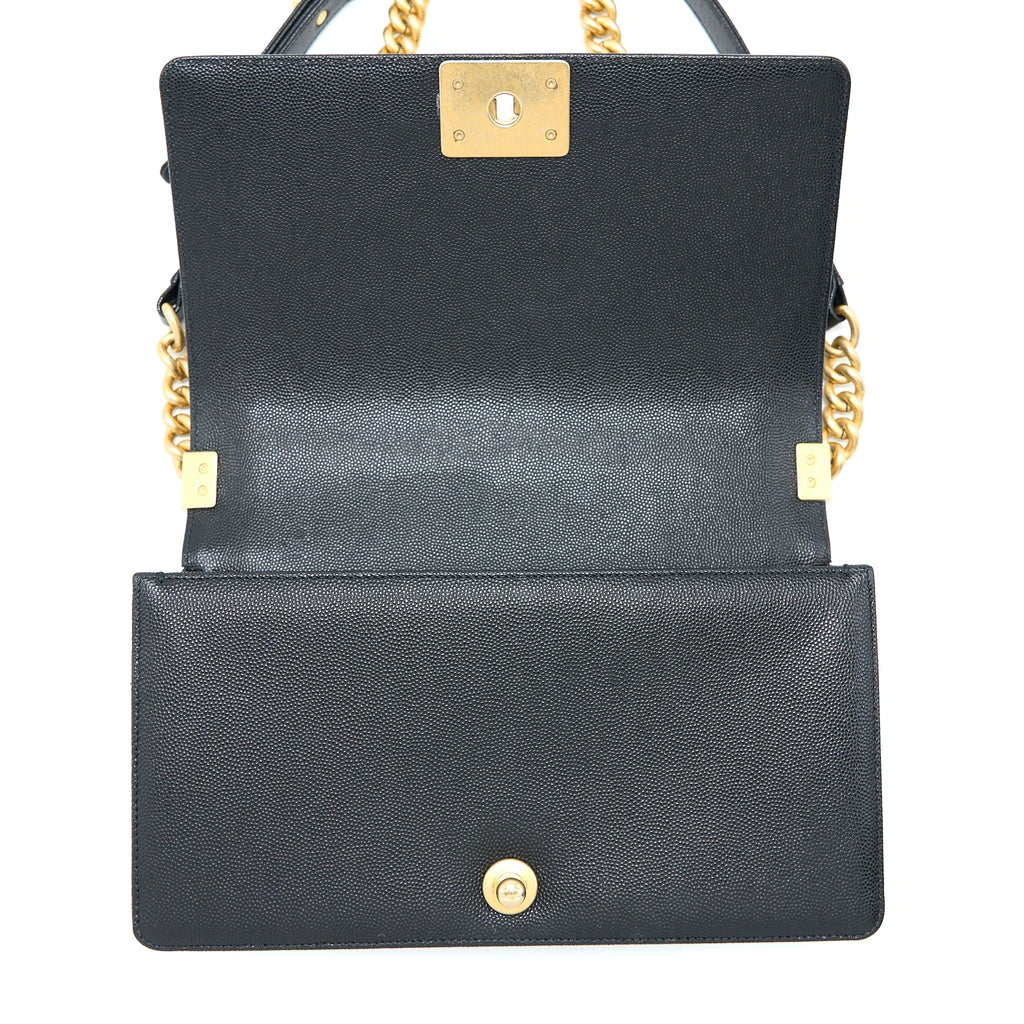 CHANEL MEDIUM BOY BAG CAVIAR BLACK GHW