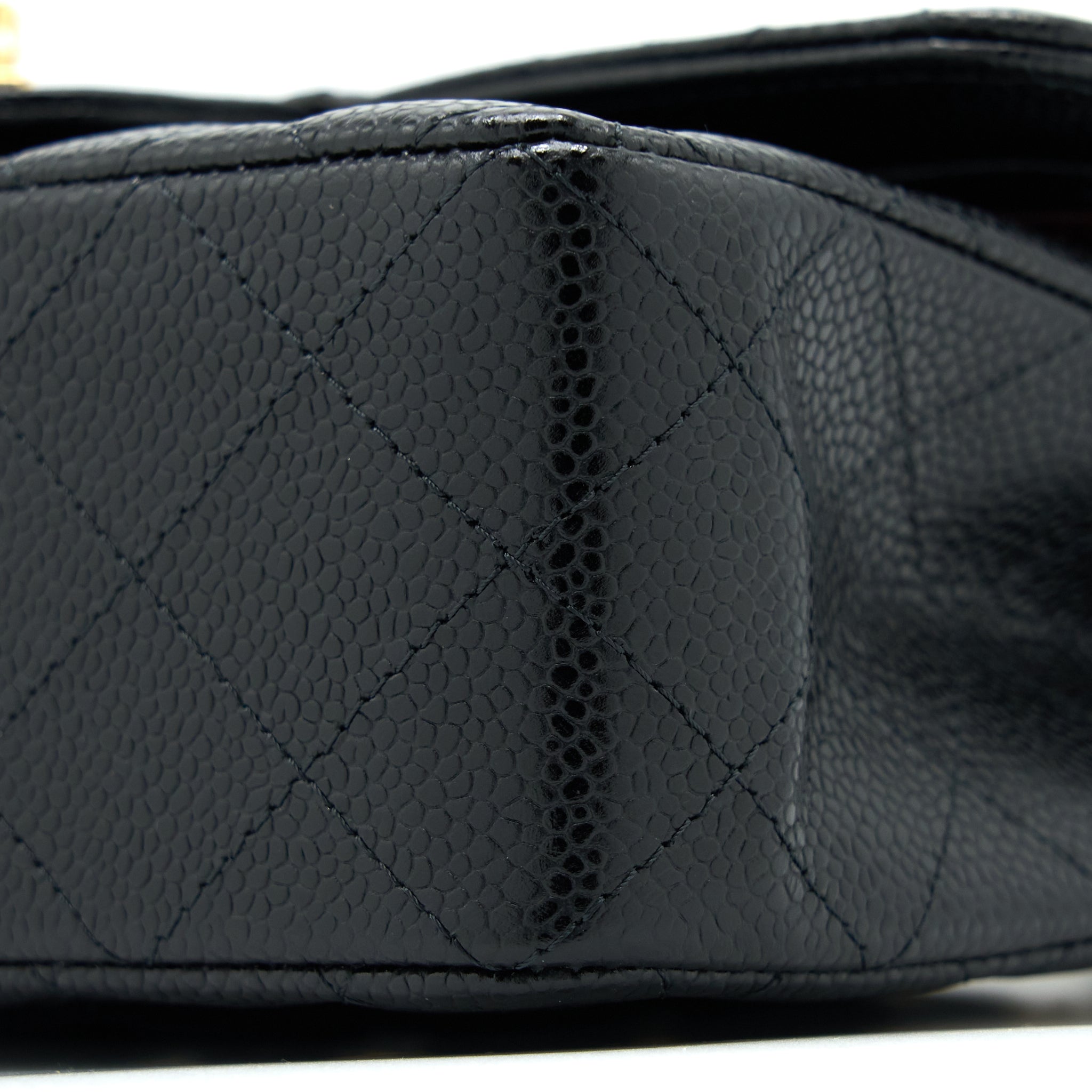 CHANEL SMALL CLASSIC DOUBLE FLAP BAG CAVIAR BLACK GHW (MICROCHIP)