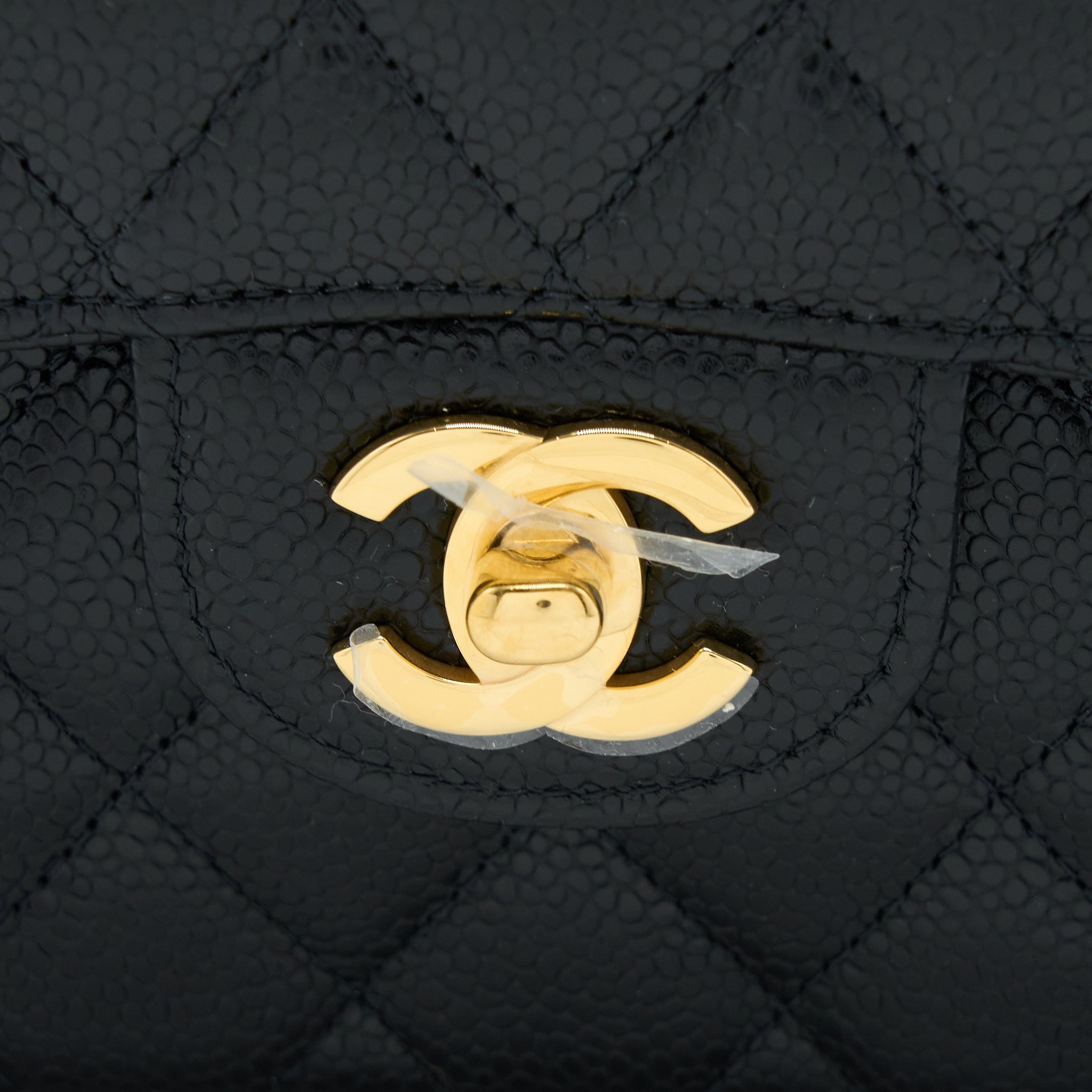 CHANEL SMALL CLASSIC DOUBLE FLAP BAG CAVIAR BLACK GHW (MICROCHIP)