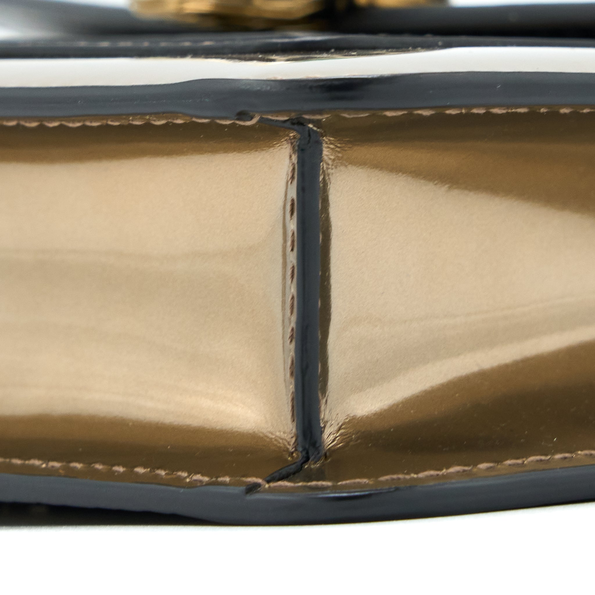 BVLGARI SERPENTI FOREVER SHOULDER BAG PATENT METALLIC GOLD GHW