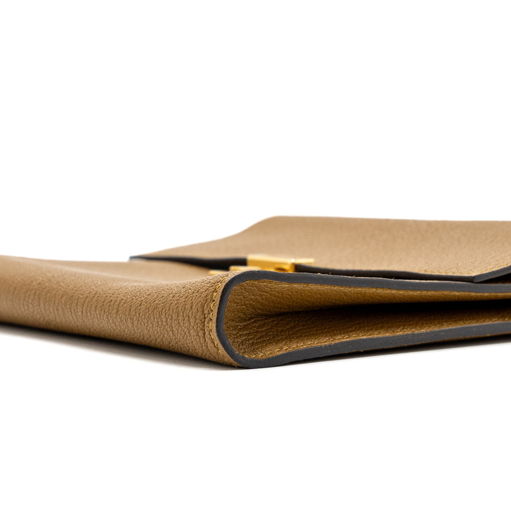 HERMES CLIC 16 WALLET CHEVRE MYSORE GOATSKIN 2H KRAFT GHW