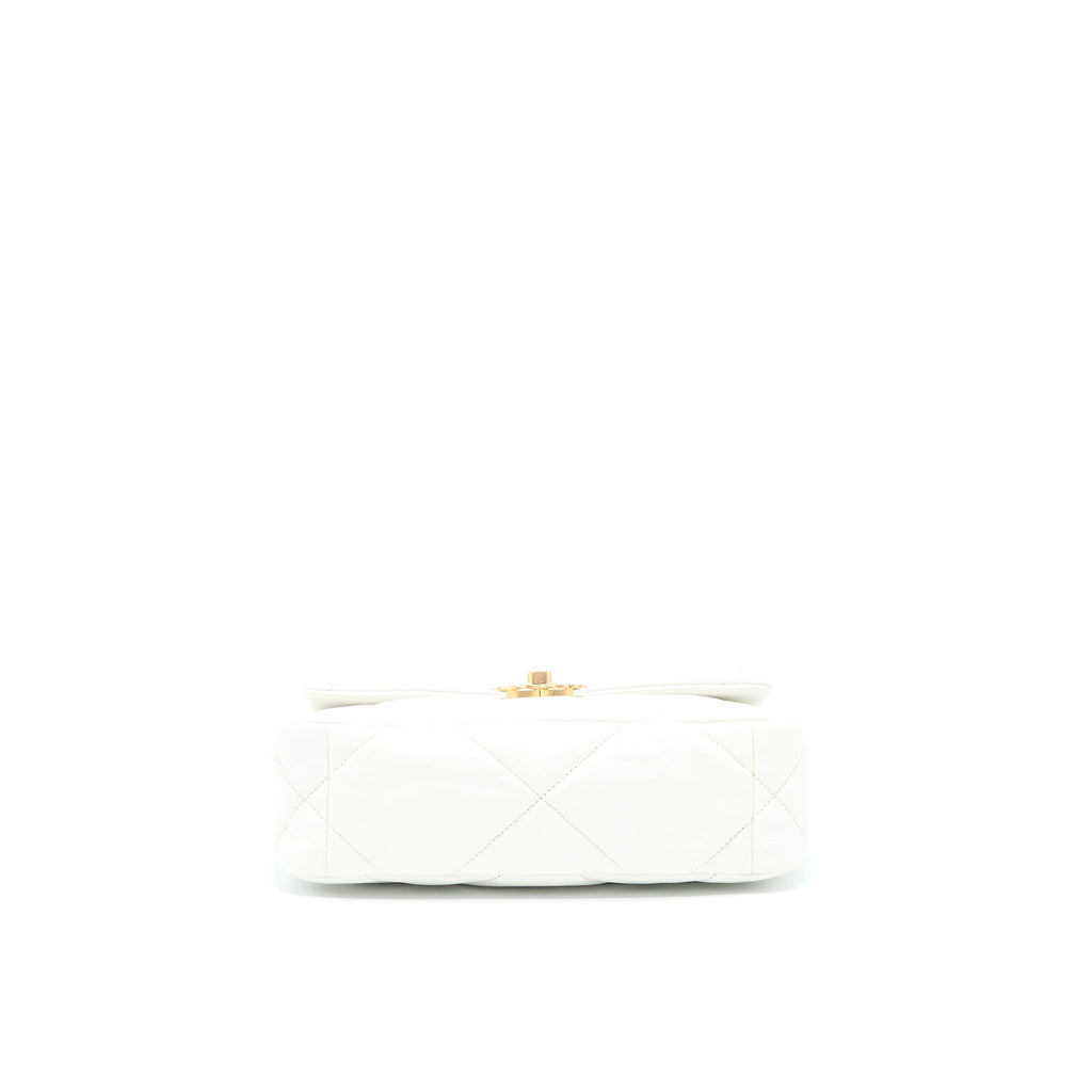 CHANEL SMALL 19 BAG GOATSKIN WHITE MULTICOLOUR HARDWARE