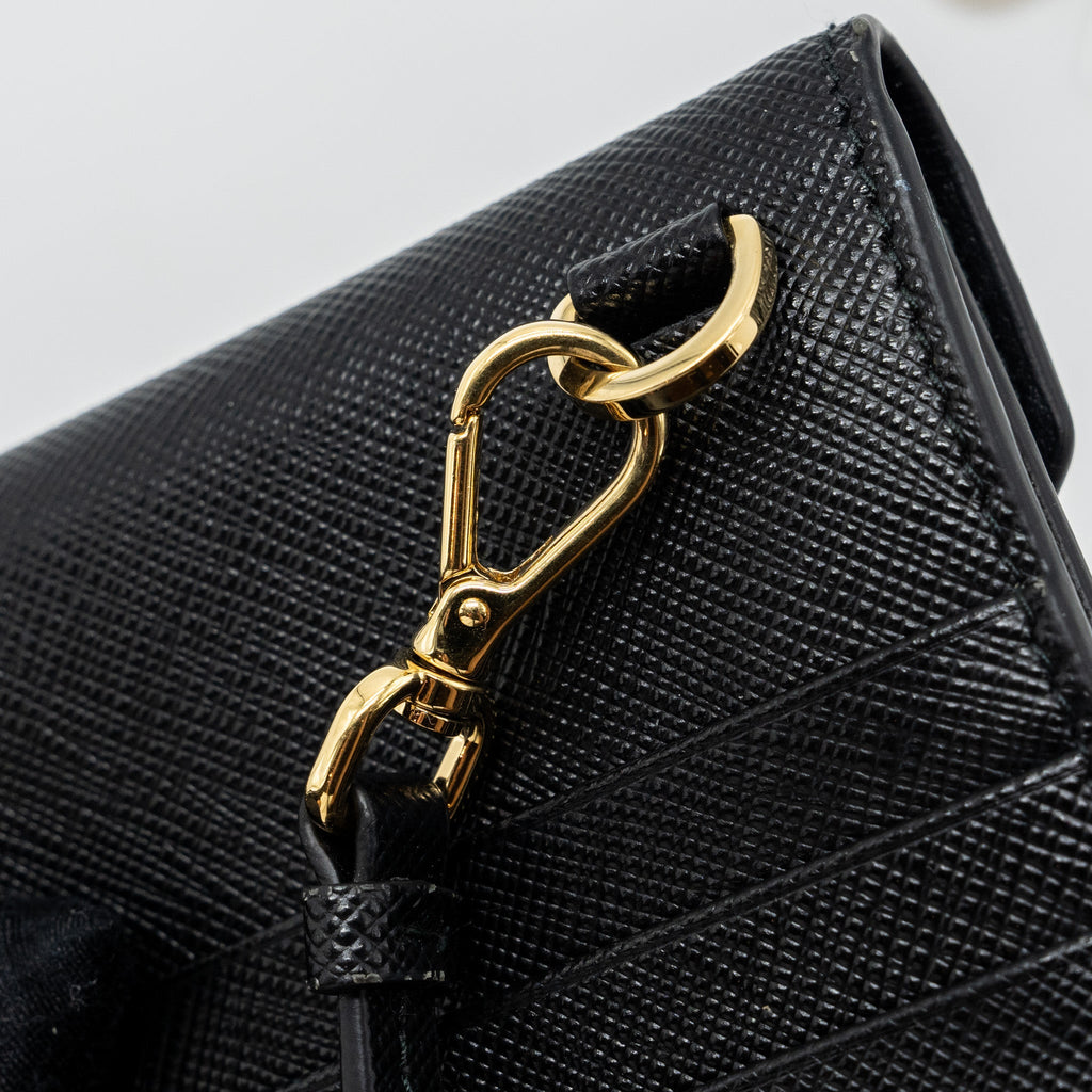 PRADA MINI BAG SAFFIANO LEATHER BLACK GHW