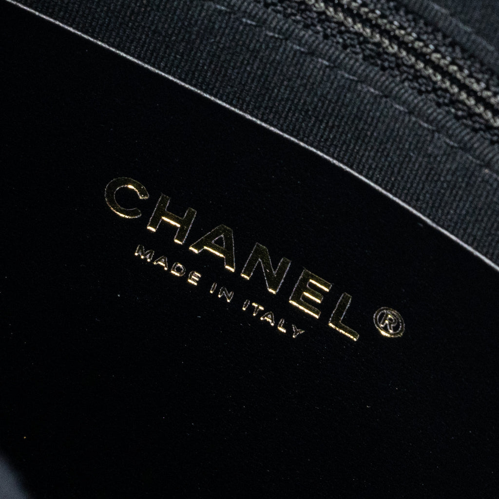 CHANEL MOON HOBO SHOULDER / CROSSBODY BAG GOATSKIN BLACK BRUSHED GHW (MICROCHIP)