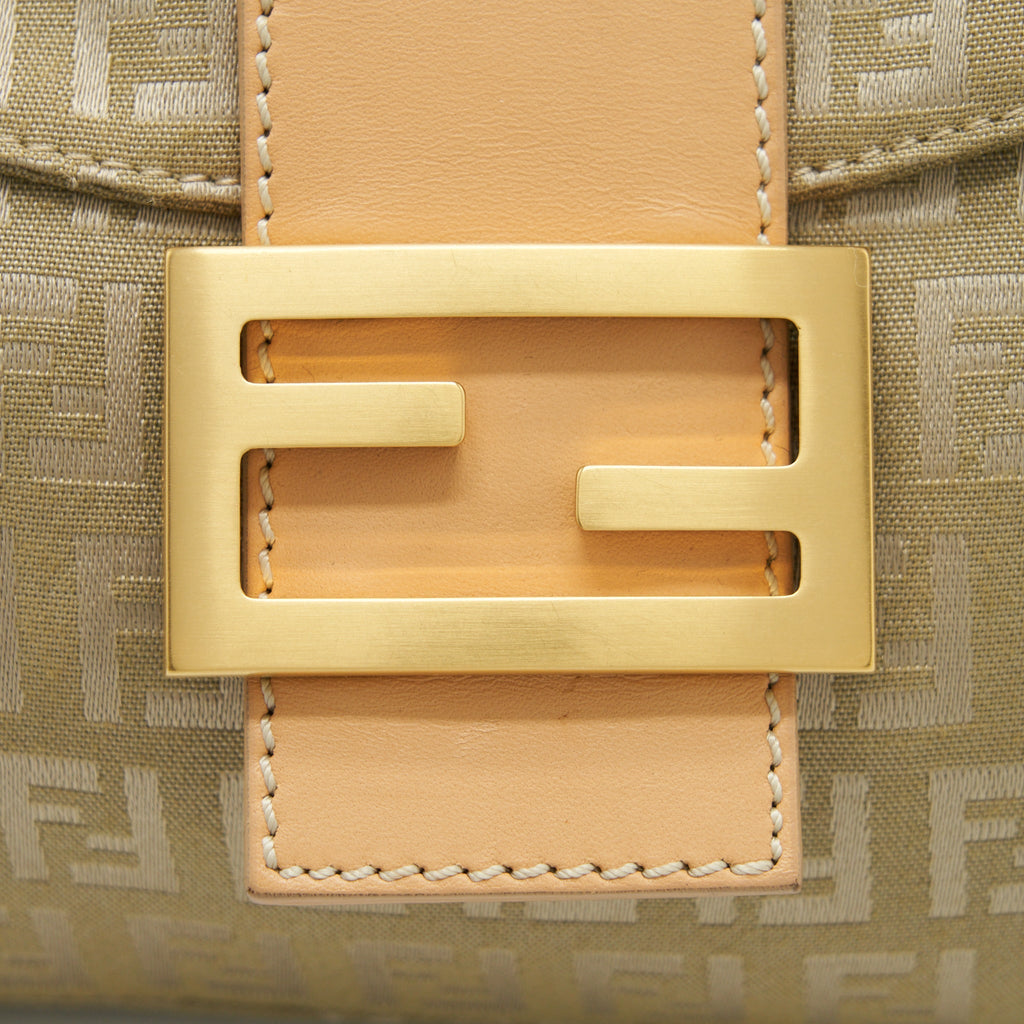 FENDI VINTAGE BAGUETTE FABRIC BEIGE GHW