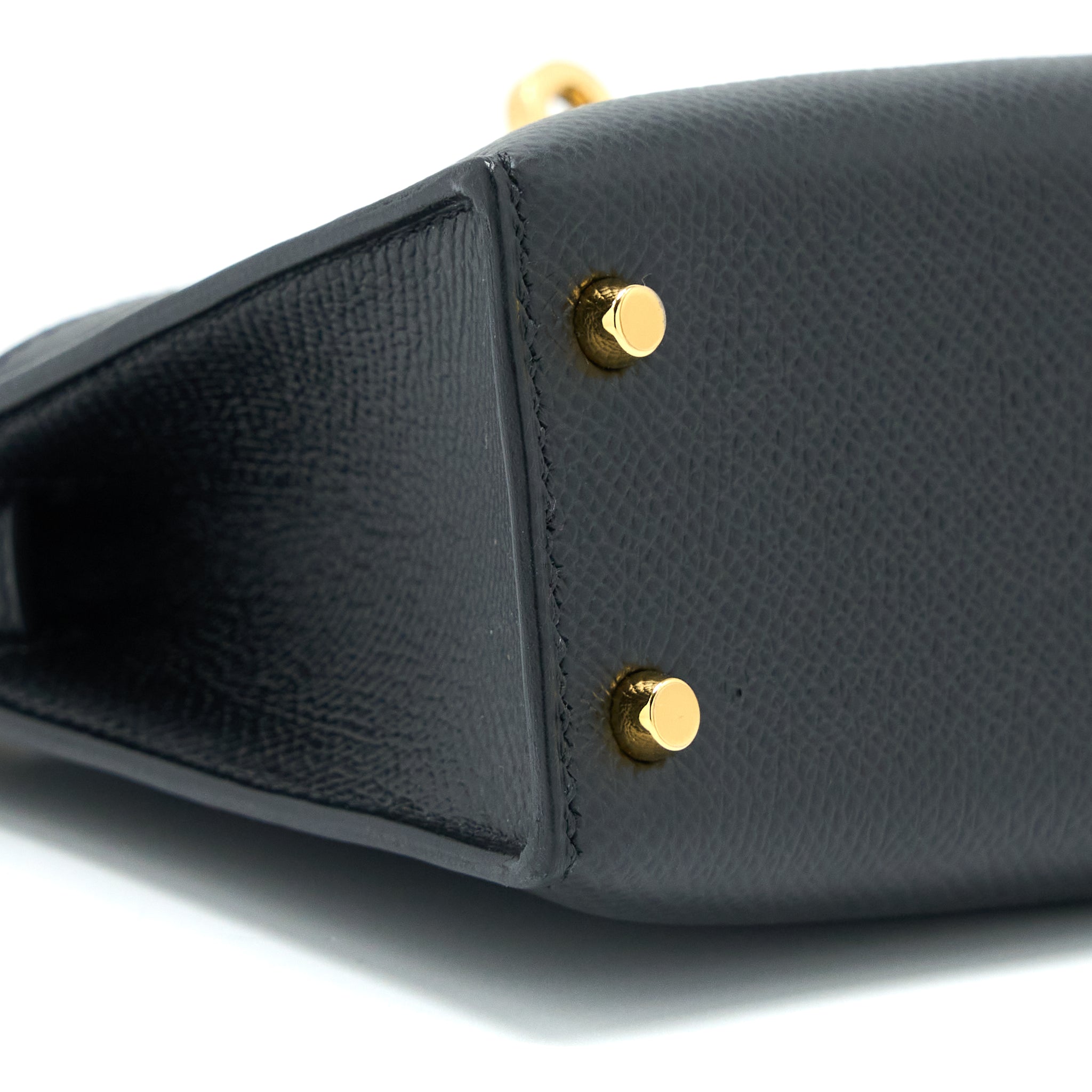 HERMES MINI KELLY EPSOM BLUE INDIGO/BLACK/ROUGE GRENAT GHW