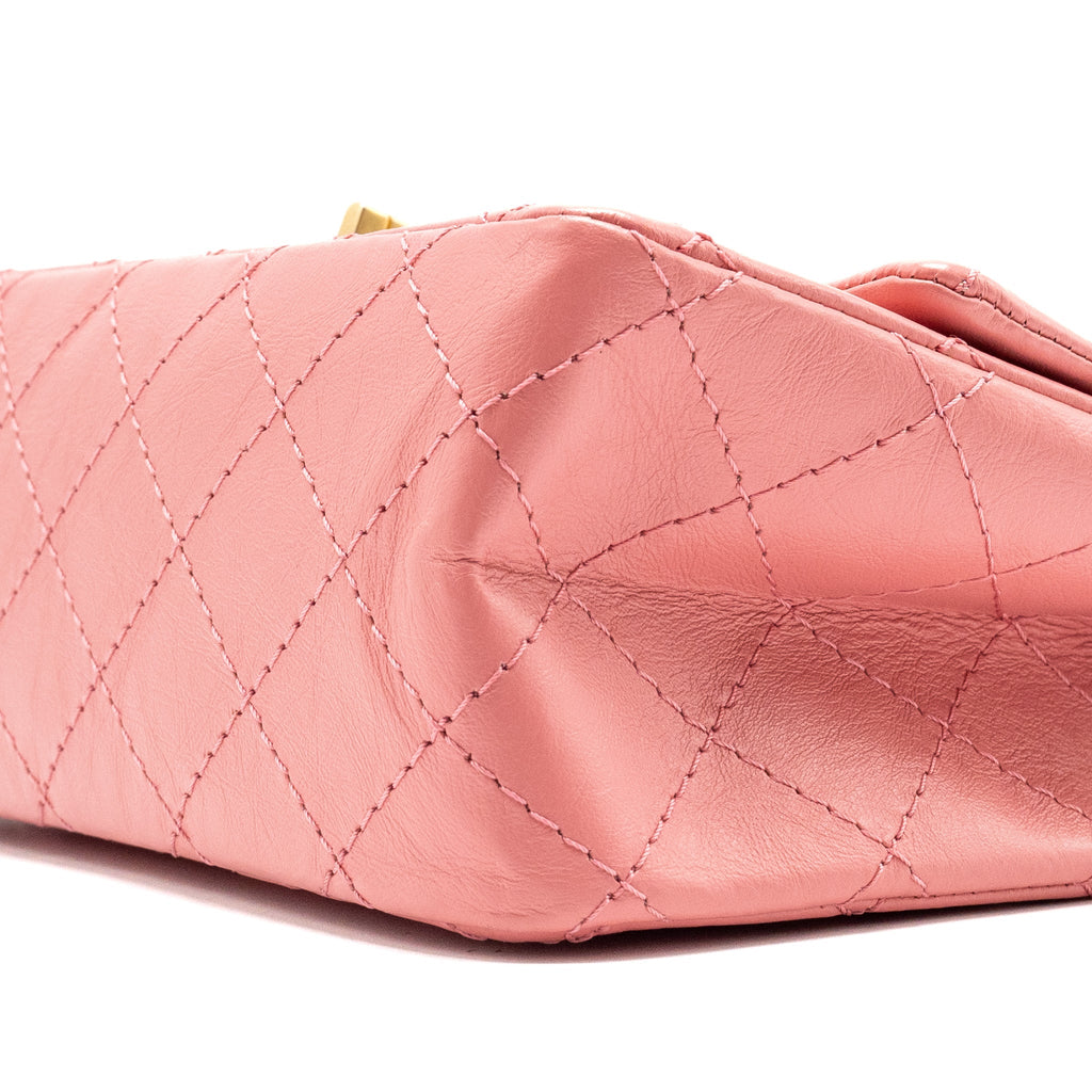 CHANEL MINI 2.55 REISSUE FLAP BAG CALFSKIN PINK GHW