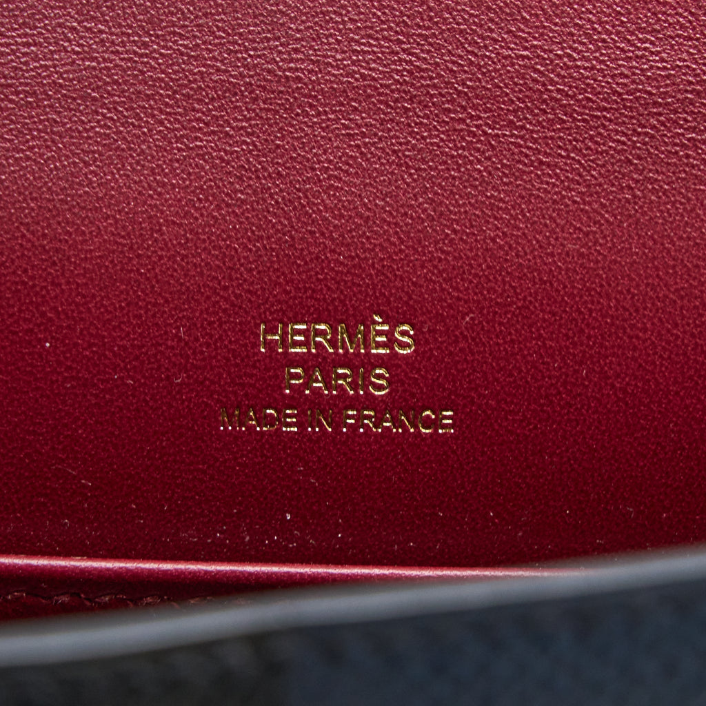 HERMES MINI KELLY EPSOM BLUE INDIGO/BLACK/ROUGE GRENAT GHW