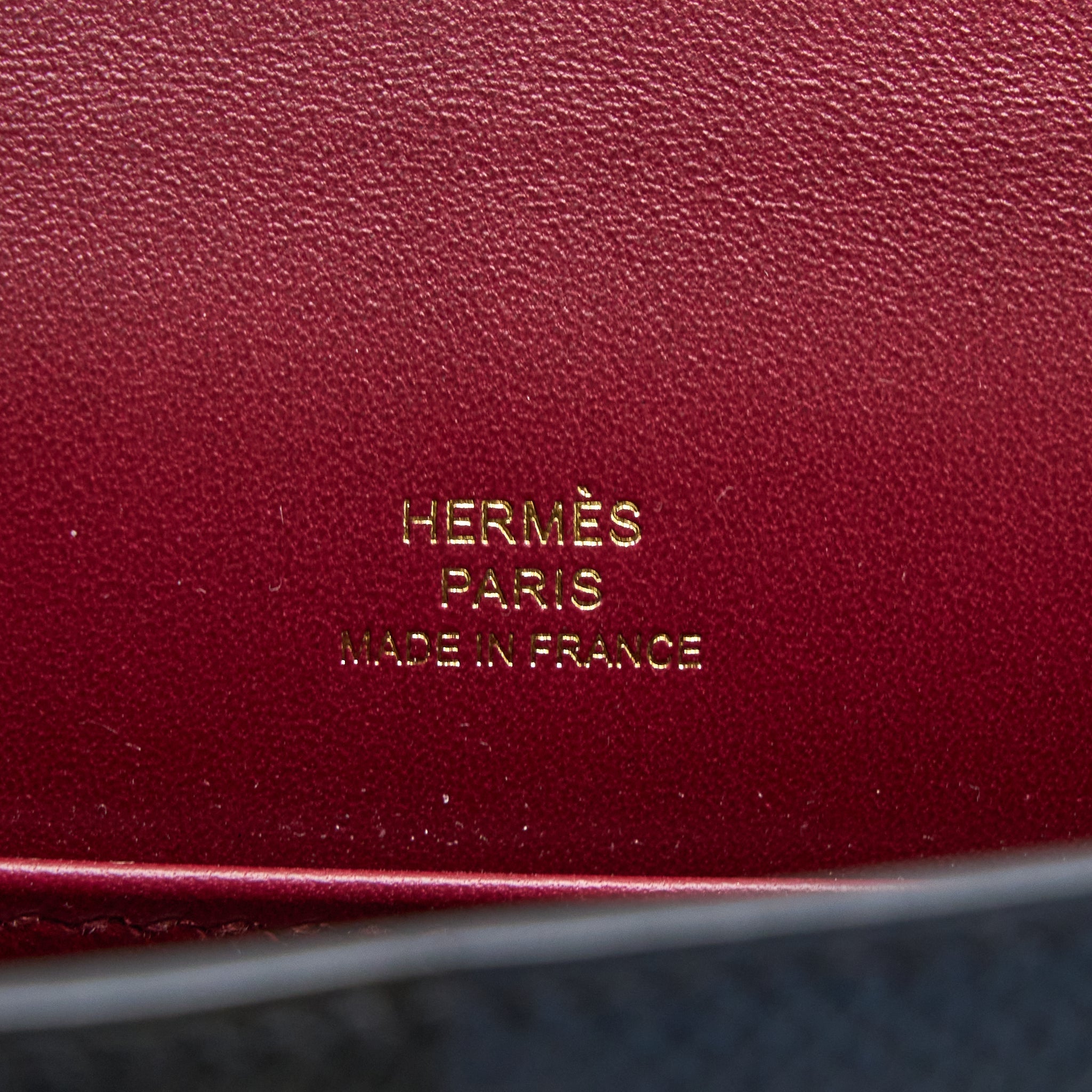 HERMES MINI KELLY EPSOM BLUE INDIGO/BLACK/ROUGE GRENAT GHW