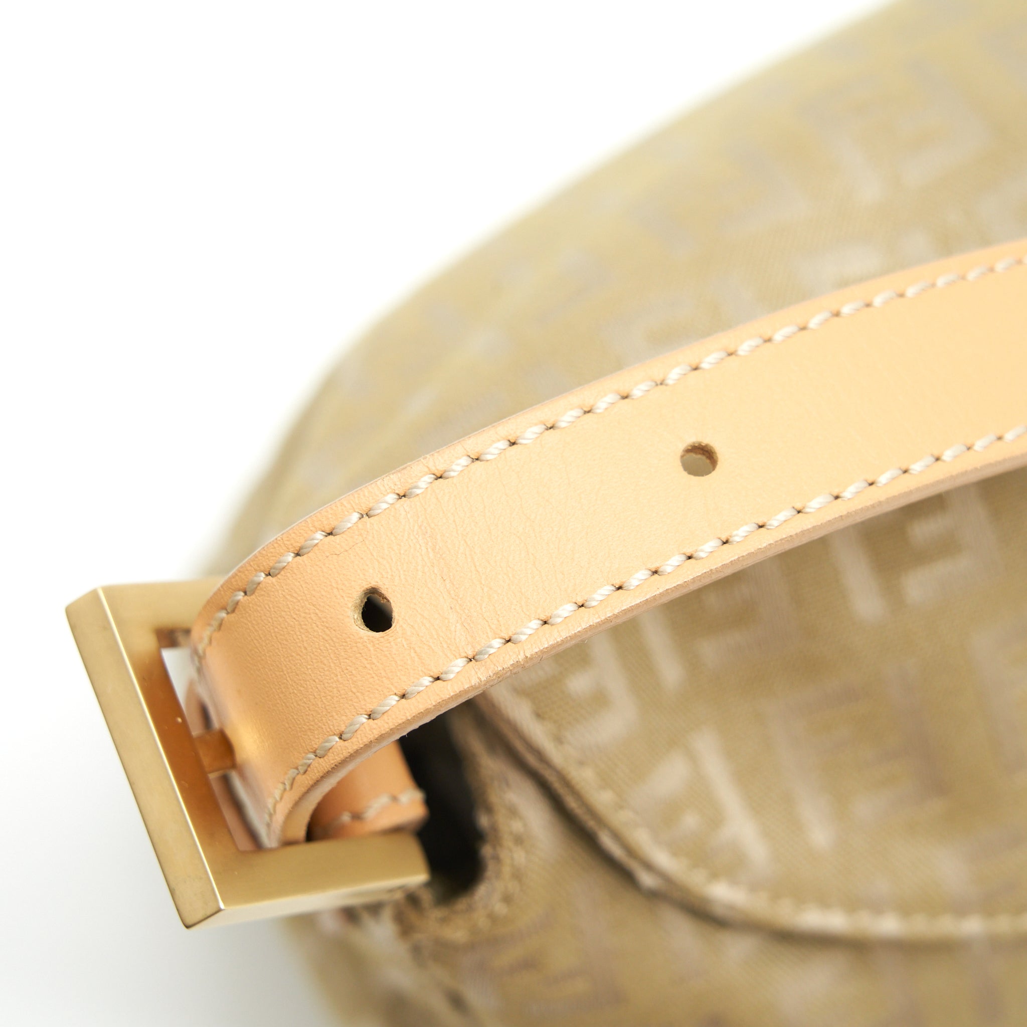 FENDI VINTAGE BAGUETTE FABRIC BEIGE GHW