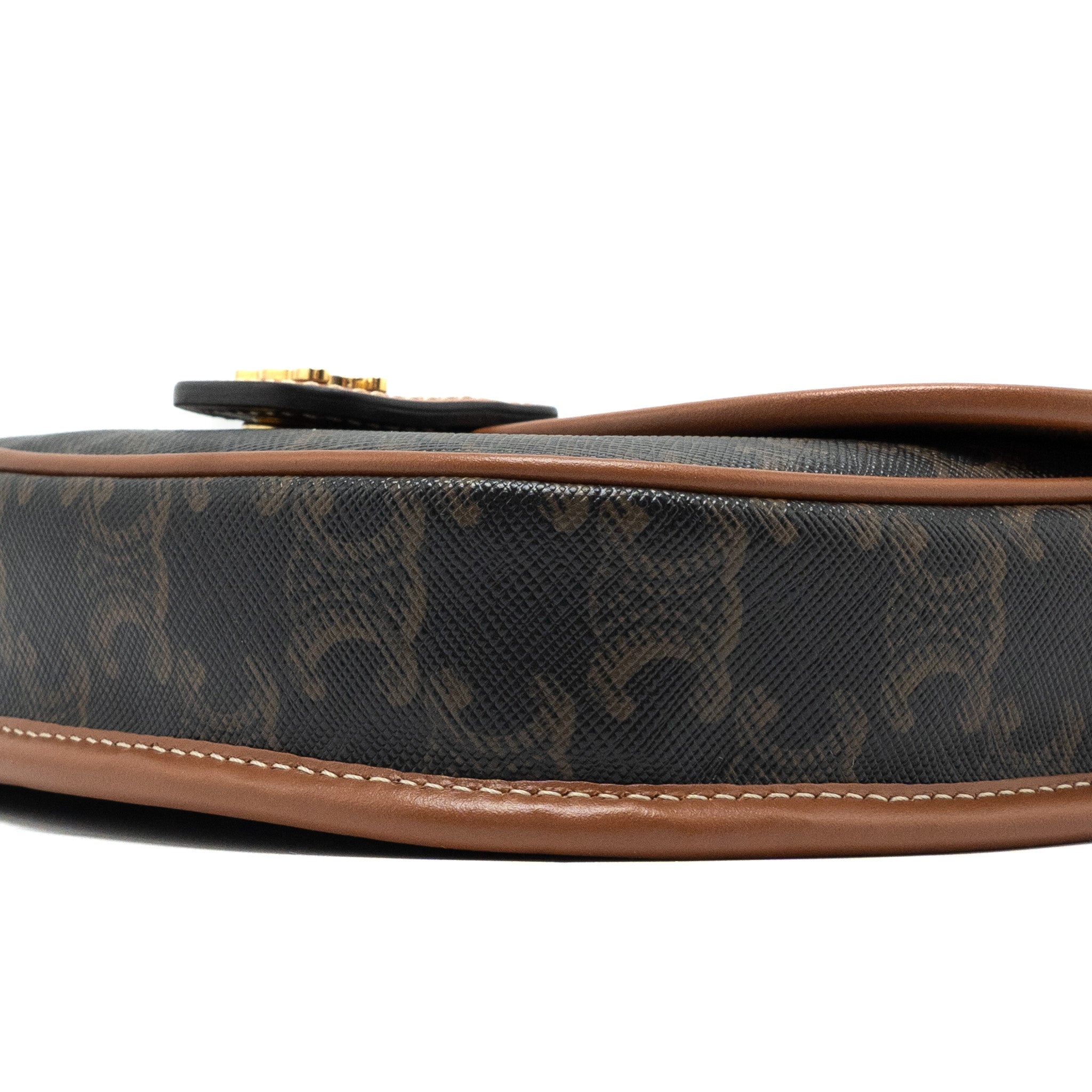 CELINE MINI BESACE IN TRIOMPHE CANVAS/CALFSKIN TAN GHW