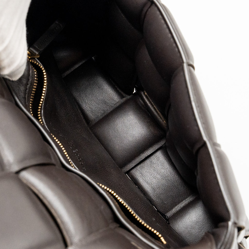 BOTTEGA VENETA PADDED CASSETTE LAMBSKIN BROWN GHW