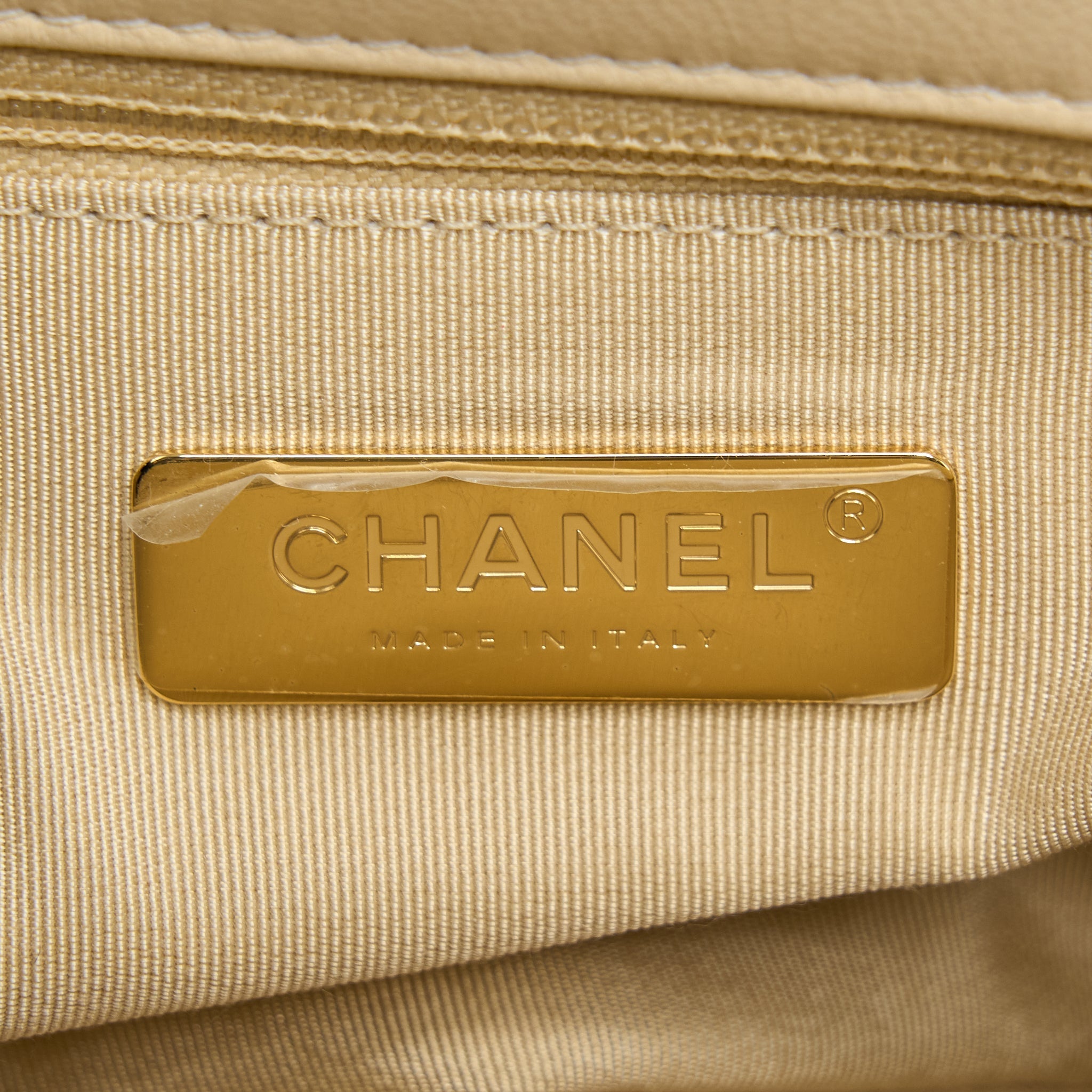 CHANEL SMALL 19 BAG GOATSKIN BEIGE WITH MULTICOLOUR HARDWARE