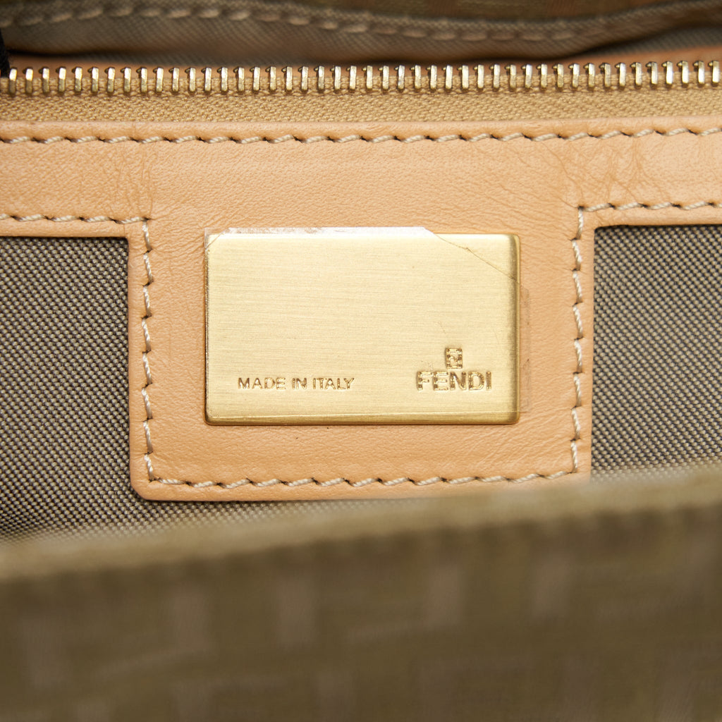 FENDI VINTAGE BAGUETTE FABRIC BEIGE GHW