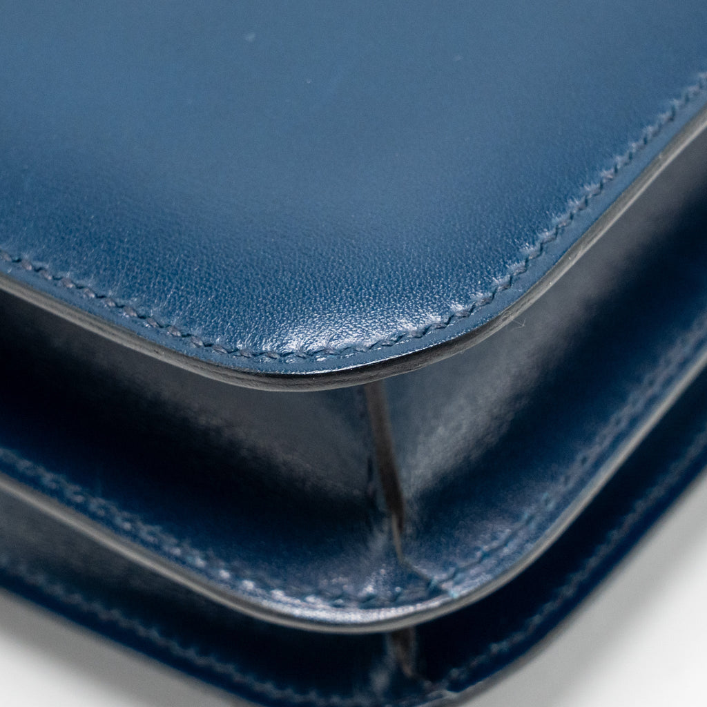 HERMES MINI CONSTANCE BOX LEATHER BLUE DE PERUSES SHW