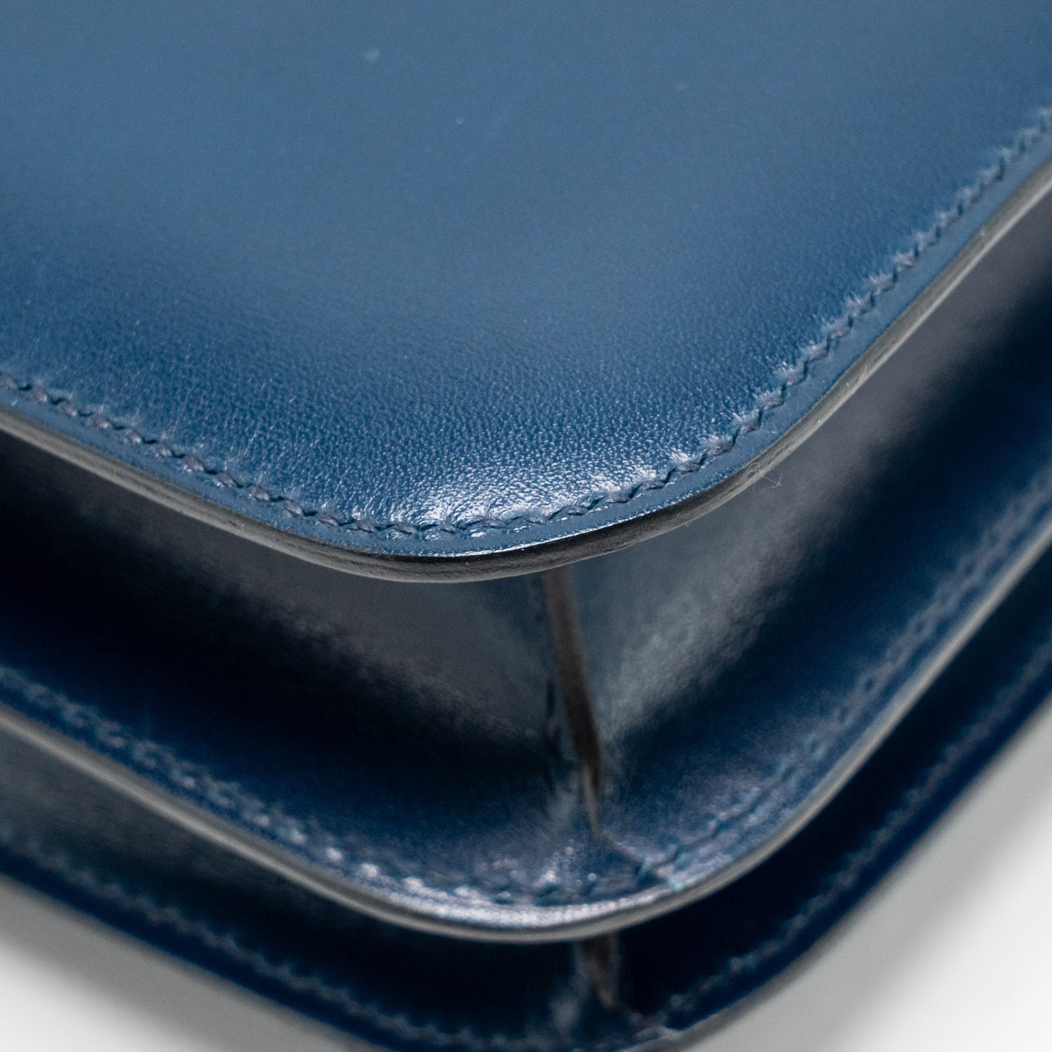 HERMES MINI CONSTANCE BOX LEATHER BLUE DE PERUSES SHW