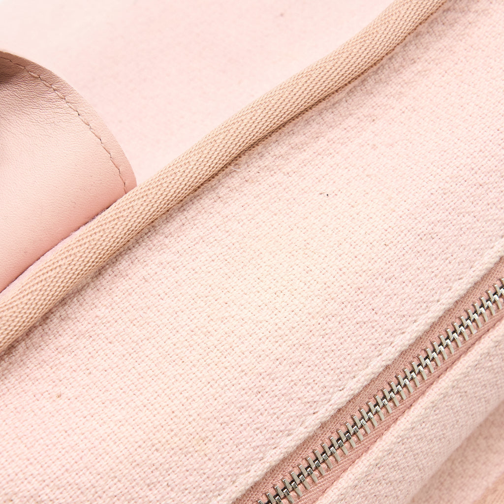 CHANEL DEAUVILLE BOWLING BAG CANVAS/LEATHER LIGHT PINK SHW