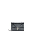DIOR DIORAMA WALLET ON CHAIN METALLIC GREY GHW