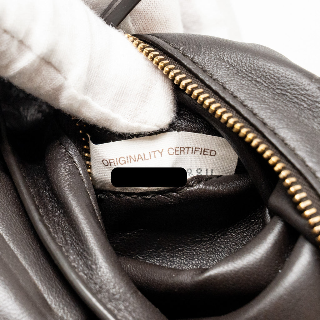 BOTTEGA VENETA PADDED CASSETTE LAMBSKIN BROWN GHW