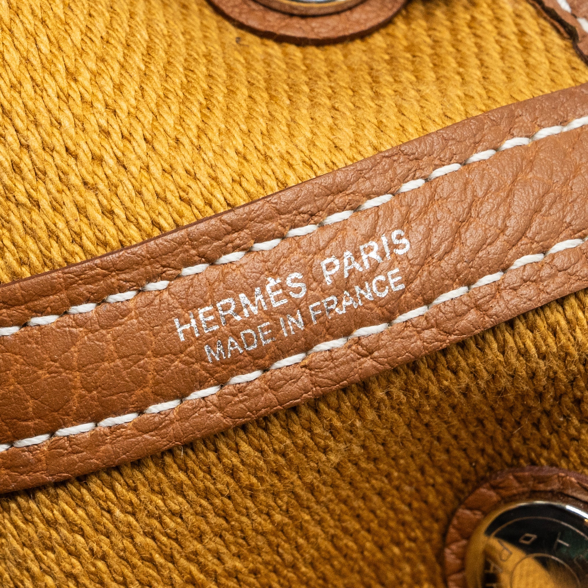 HERMES GARDEN PARTY 30 CANVAS/NEGONDA ECRU/DESERT/GOLD SHW