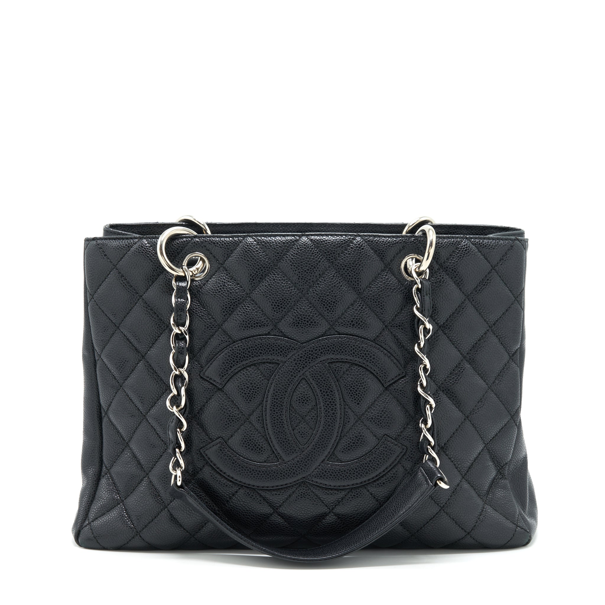 CHANEL GRAND SHOPPING TOTE GST CAVIAR BLACK SHW