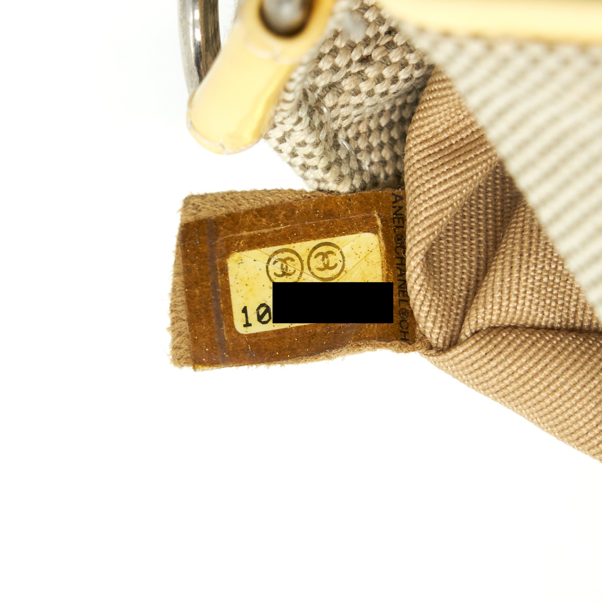 CHANEL BEIGE QUILTED CANVAS NO.5 CAMELLIA FLAP CREAMY SHOULDER BAG
