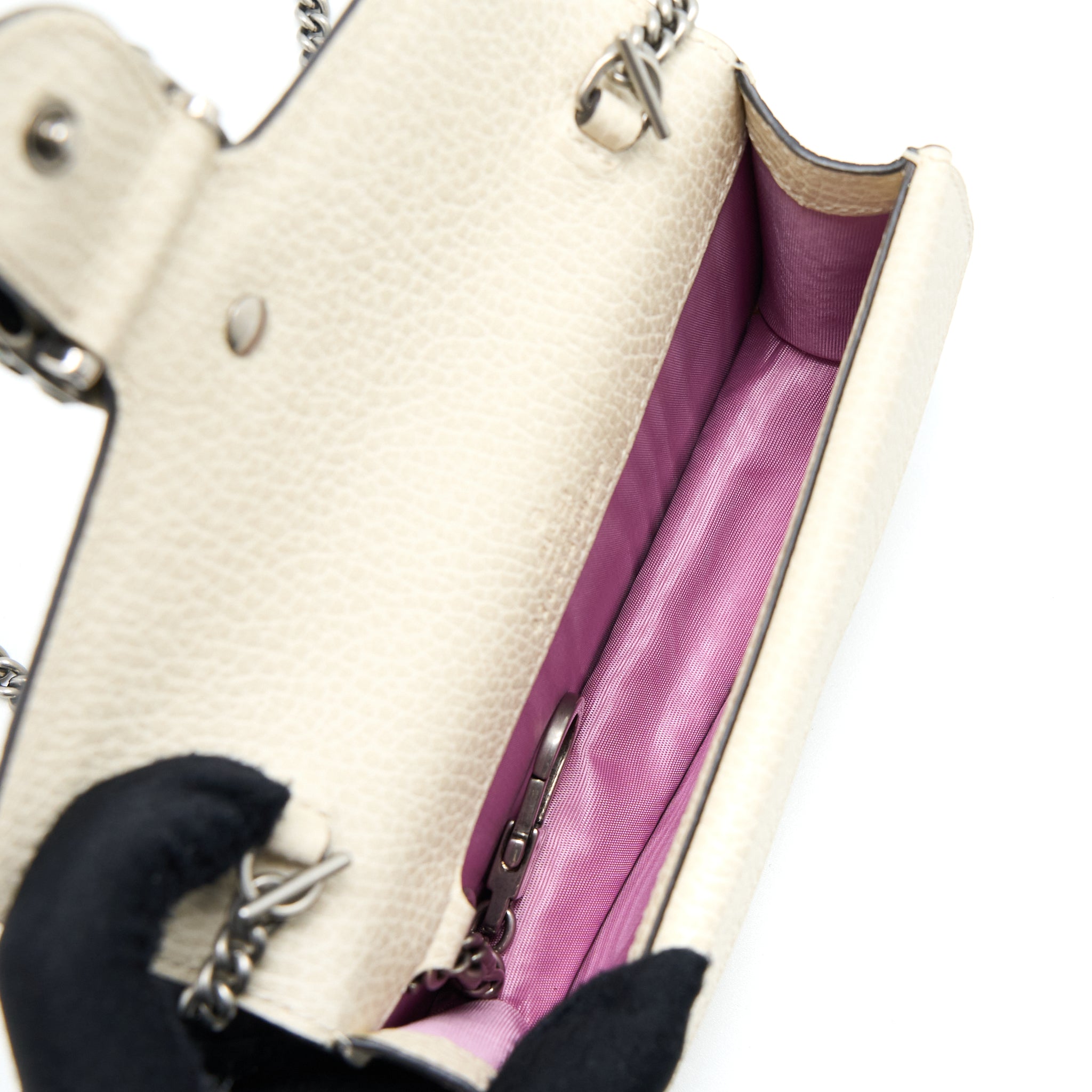 GUCCI SUPER MINI DIONYSUS CALFSKIN WHITE RUTHENIUM HARDWARE