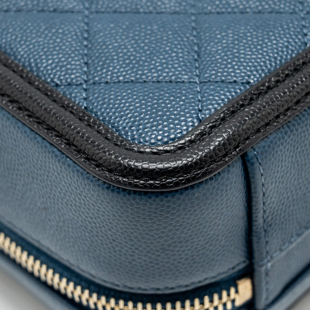 CHANEL SMALL FILIGREE VANITY CAMERA BAG CAVIAR NAVY/BLACK GHW
