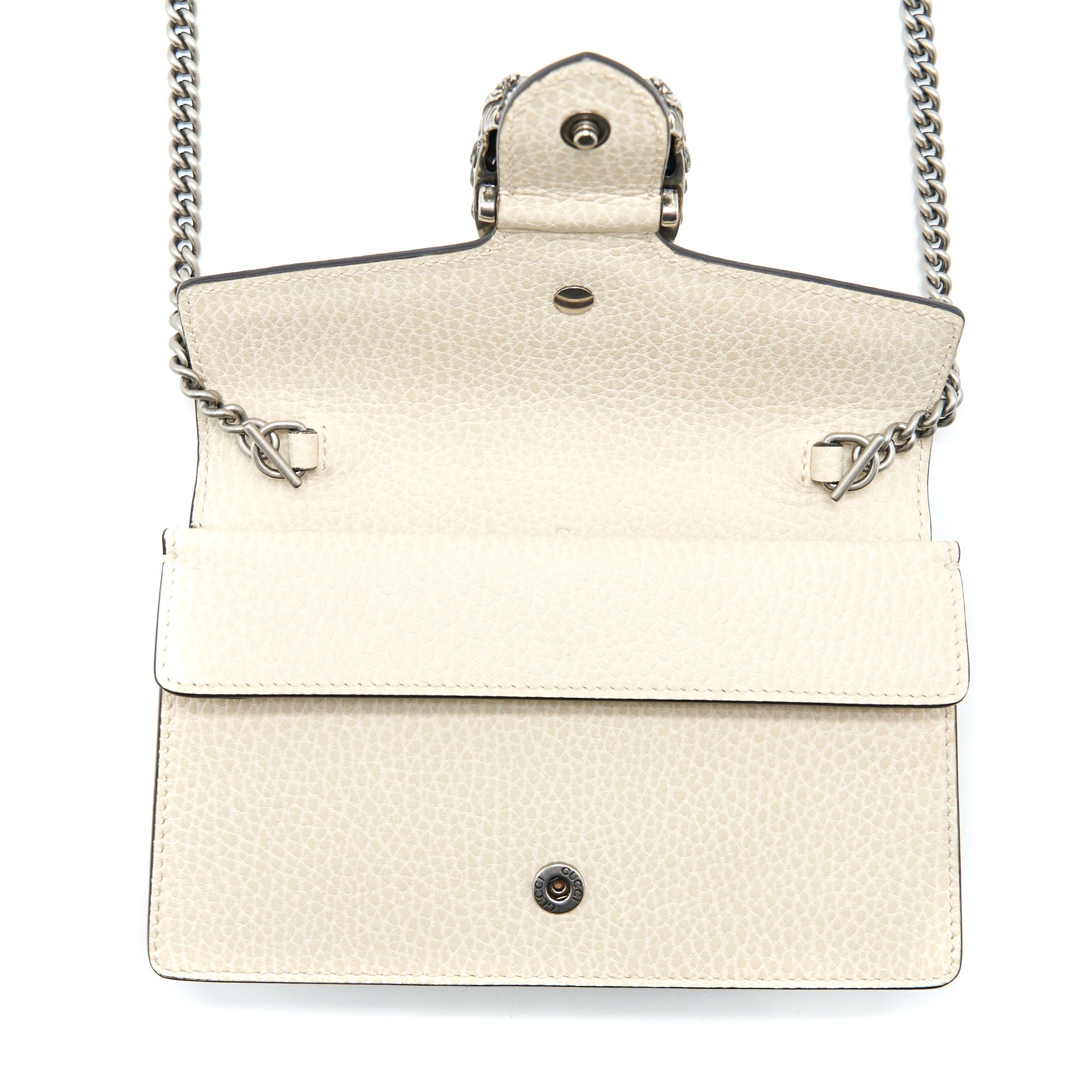 GUCCI SUPER MINI DIONYSUS CALFSKIN WHITE RUTHENIUM HARDWARE