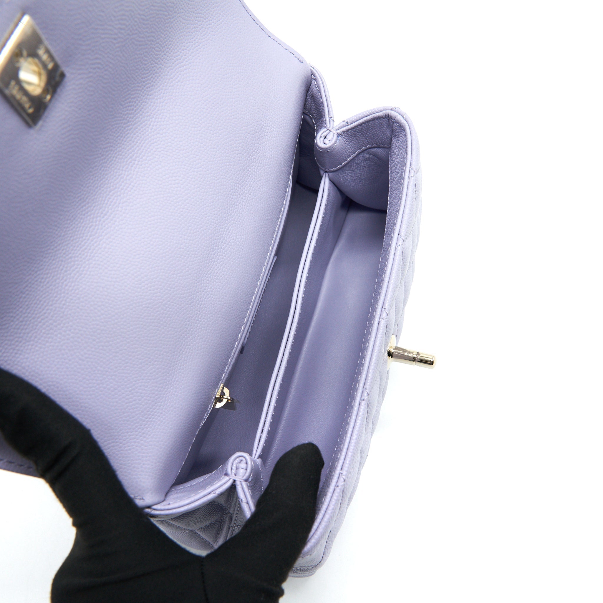 CHANEL 21K LILAC / LIGHT PURPLE COCO HANDLE SMALL (OLD MINI 24MM) LGHW