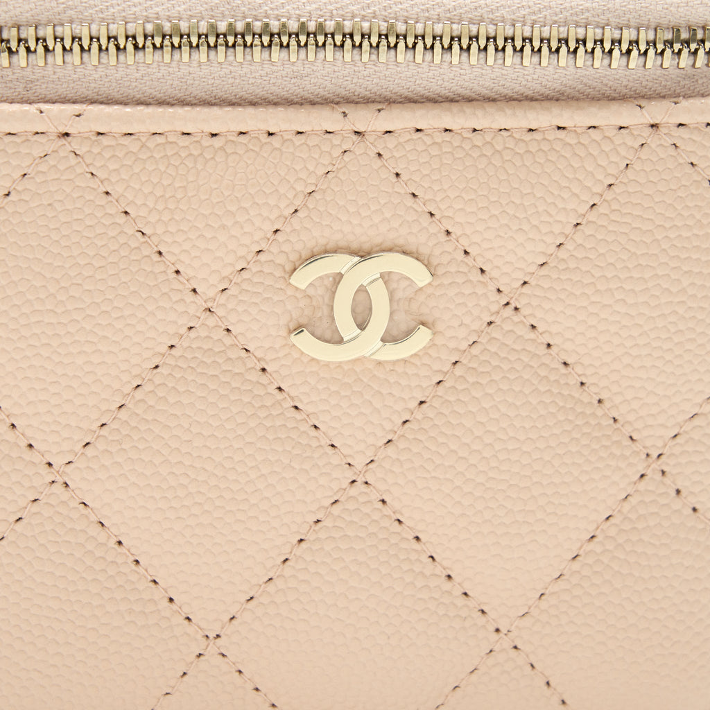 CHANEL MINI VANITY LIGHT BEIGE CAVIAR GHW