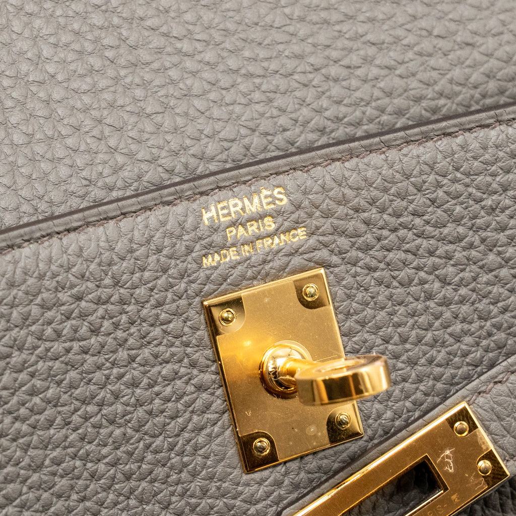 HERMES KELLY 25 TOGO GRIS ETAIN GHW
